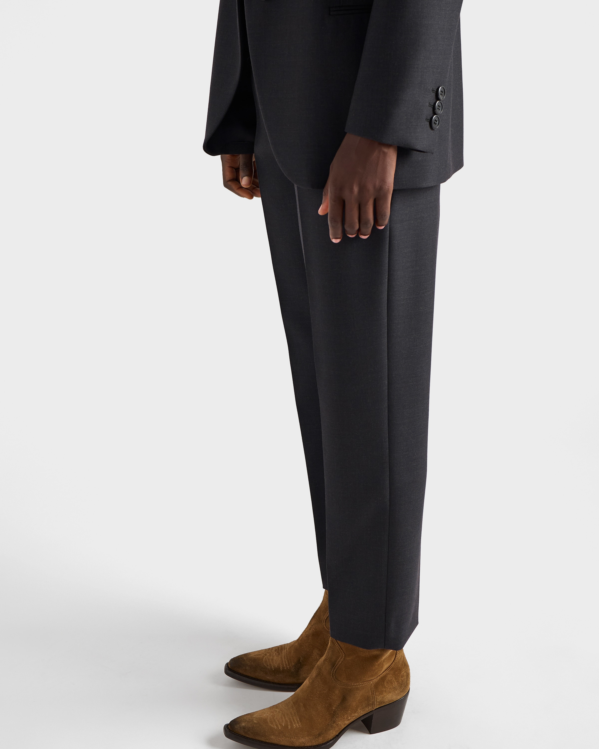 Wool gabardine pants with pin - 6