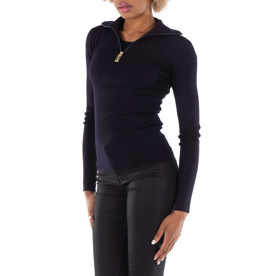 Victoria Beckham Half Zip High Neck Sweater - 4