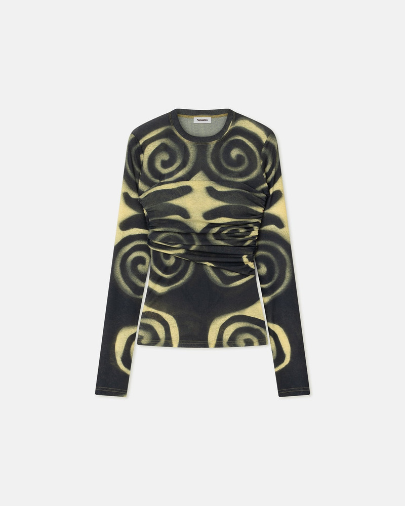 Draped Mesh-Jersey Top 1