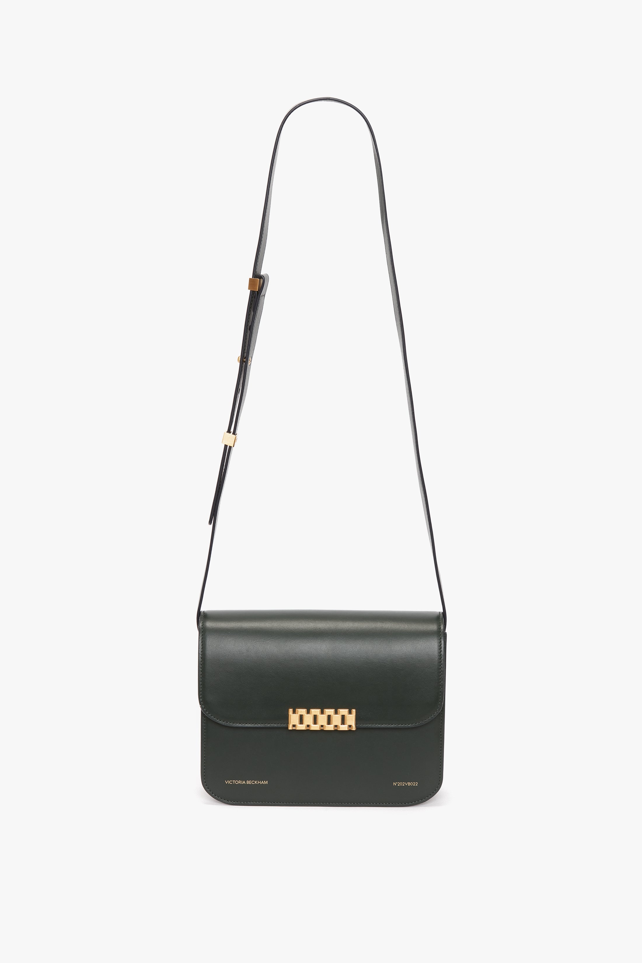 Chain Shoulder Bag In Petrol Leather - 1