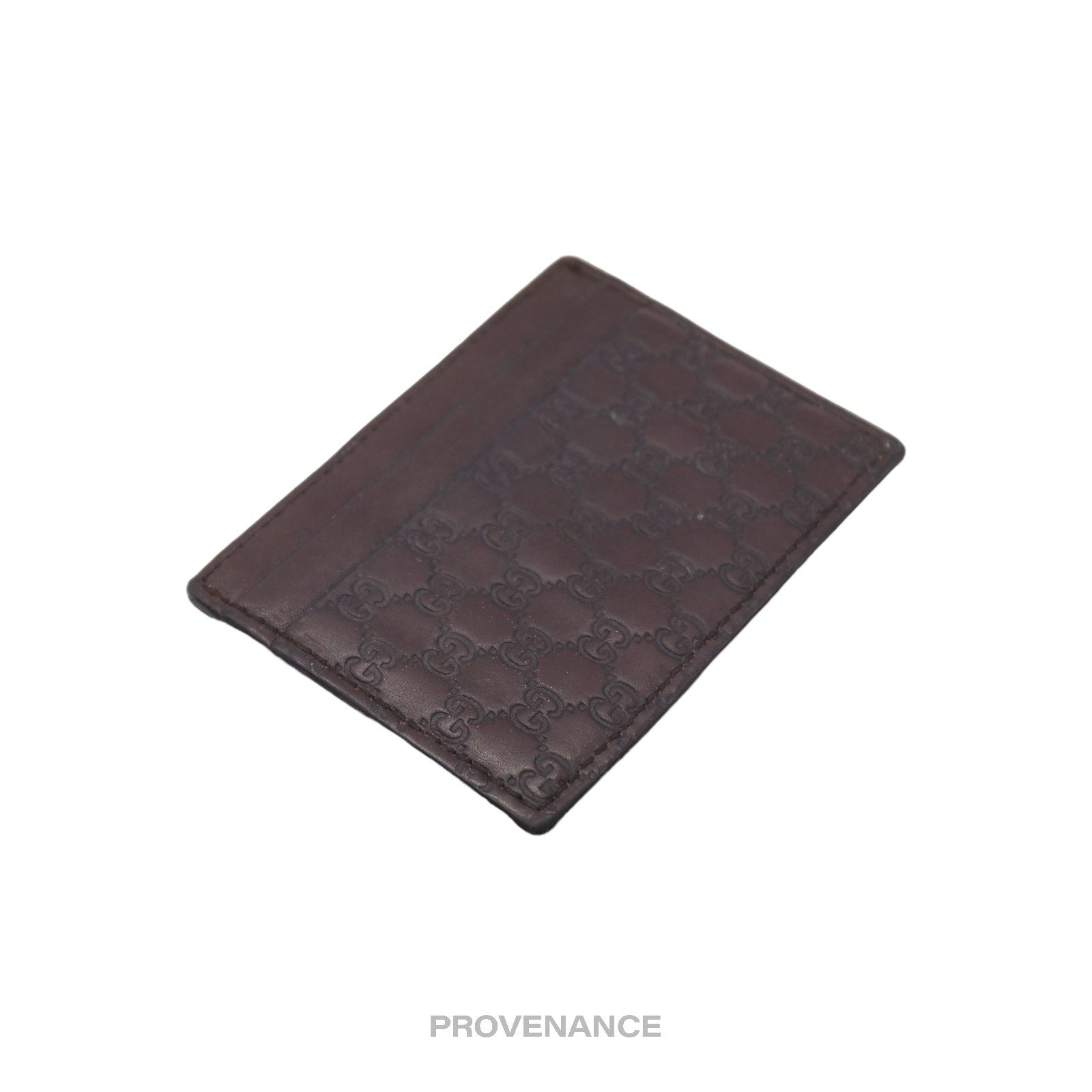 Gucci Card Holder Wallet - Chocolate MicroGuccissima Leather - 4