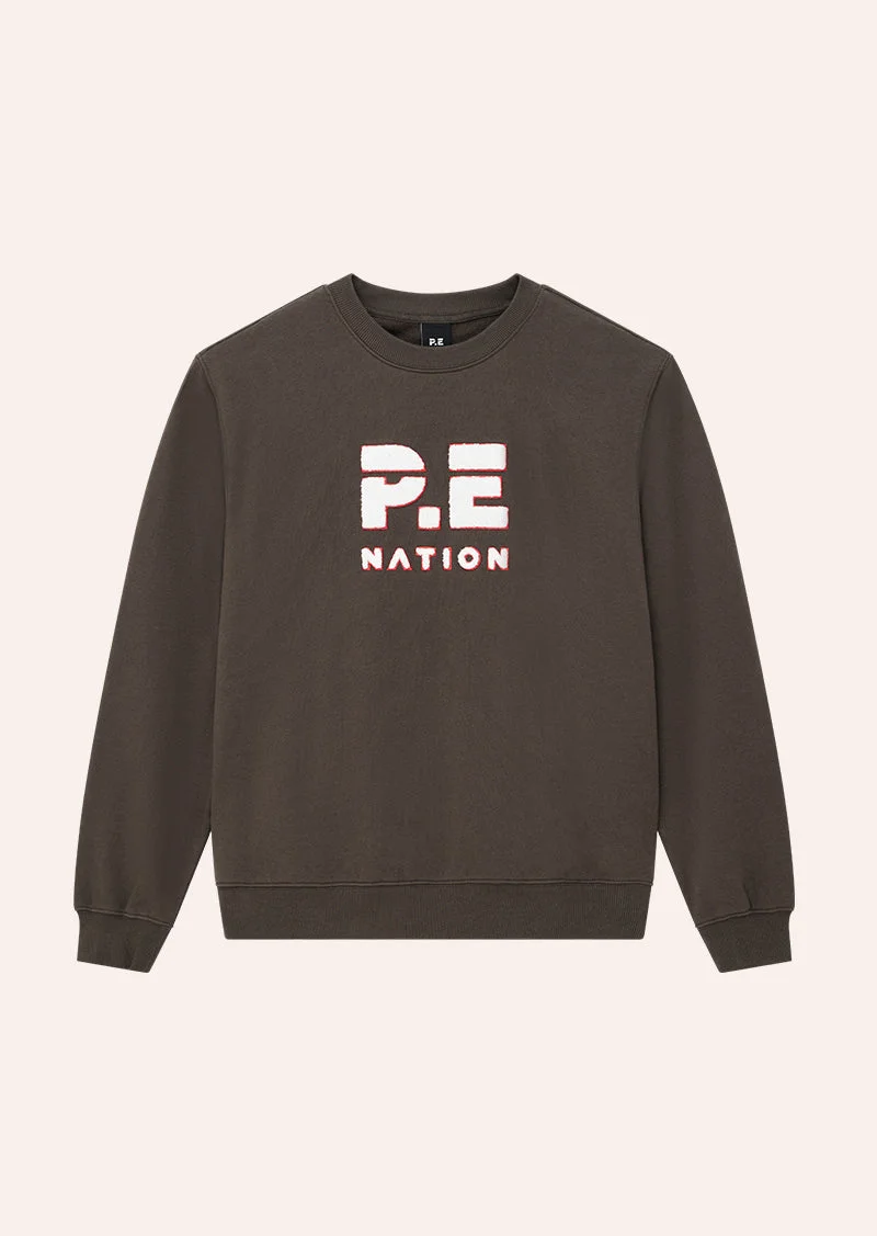 HEADS UP BOUCLE SWEAT IN DARK OLIVE - 1