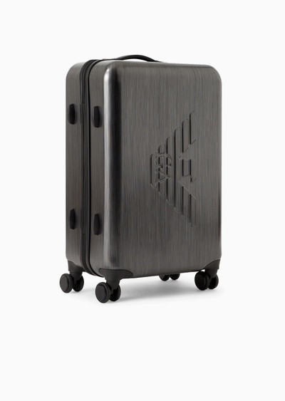 EMPORIO ARMANI ABS medium trolley suitcase with oversized, embossed eagle outlook