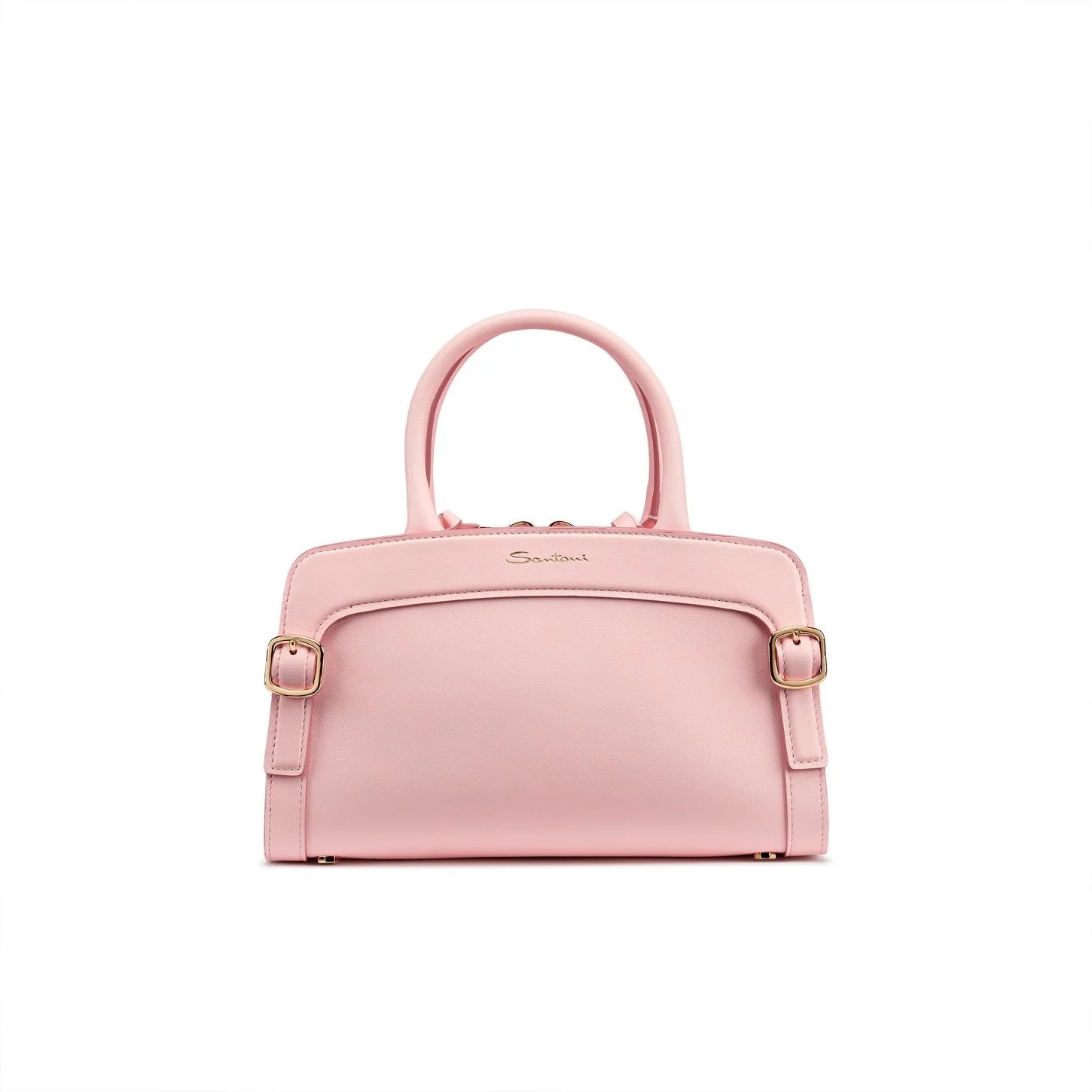 Pink leather handbag - 1