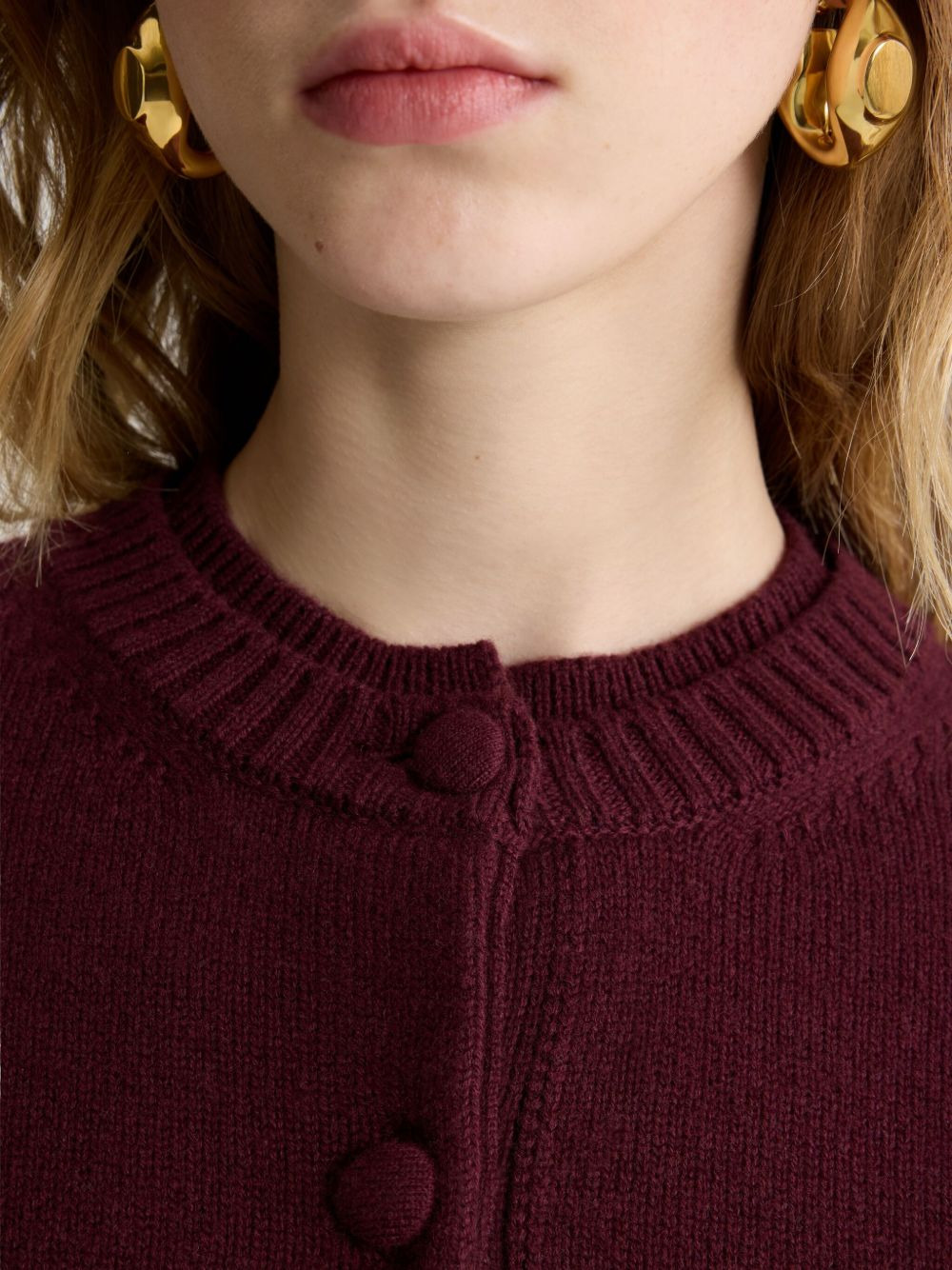 double-collar wool cardigan - 5