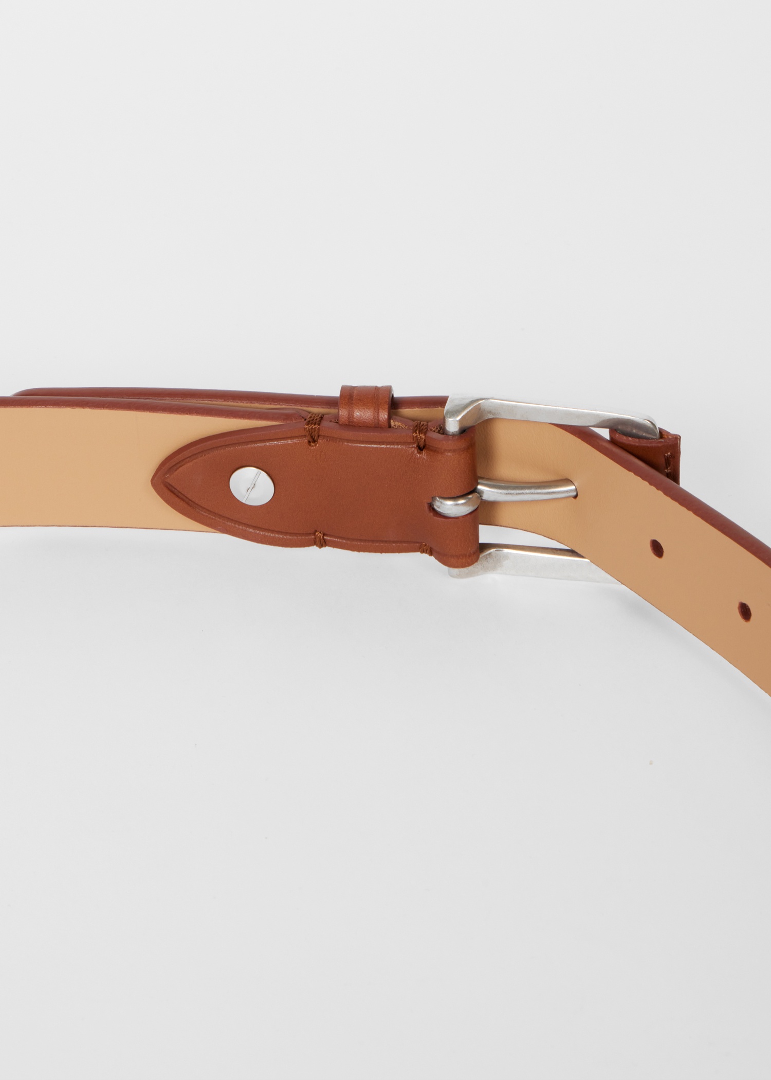 Tan Leather with Branded Rivet Belt - 4