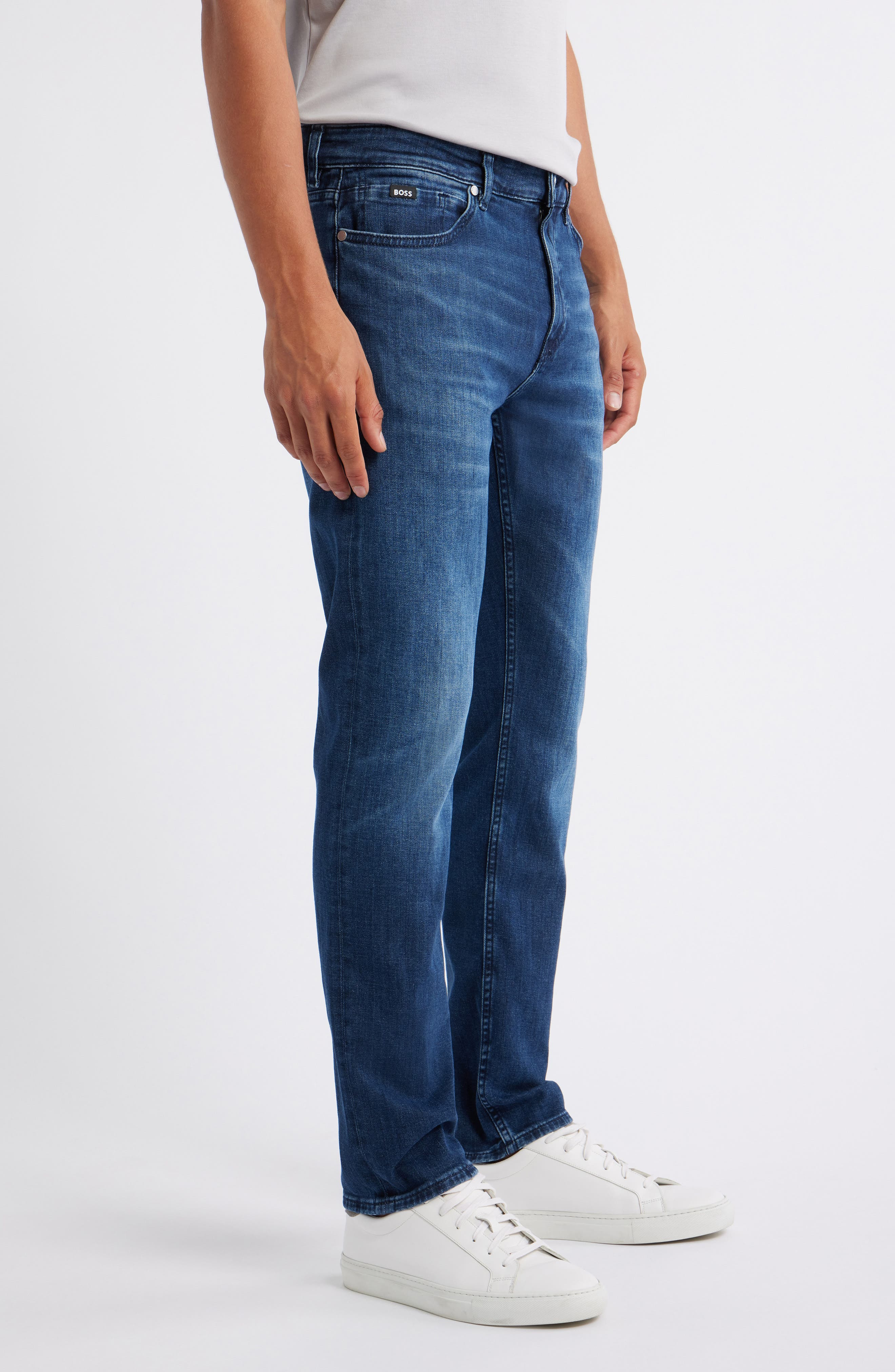 BOSS Delaware Slim Fit Jeans in Navy at Nordstrom - 3