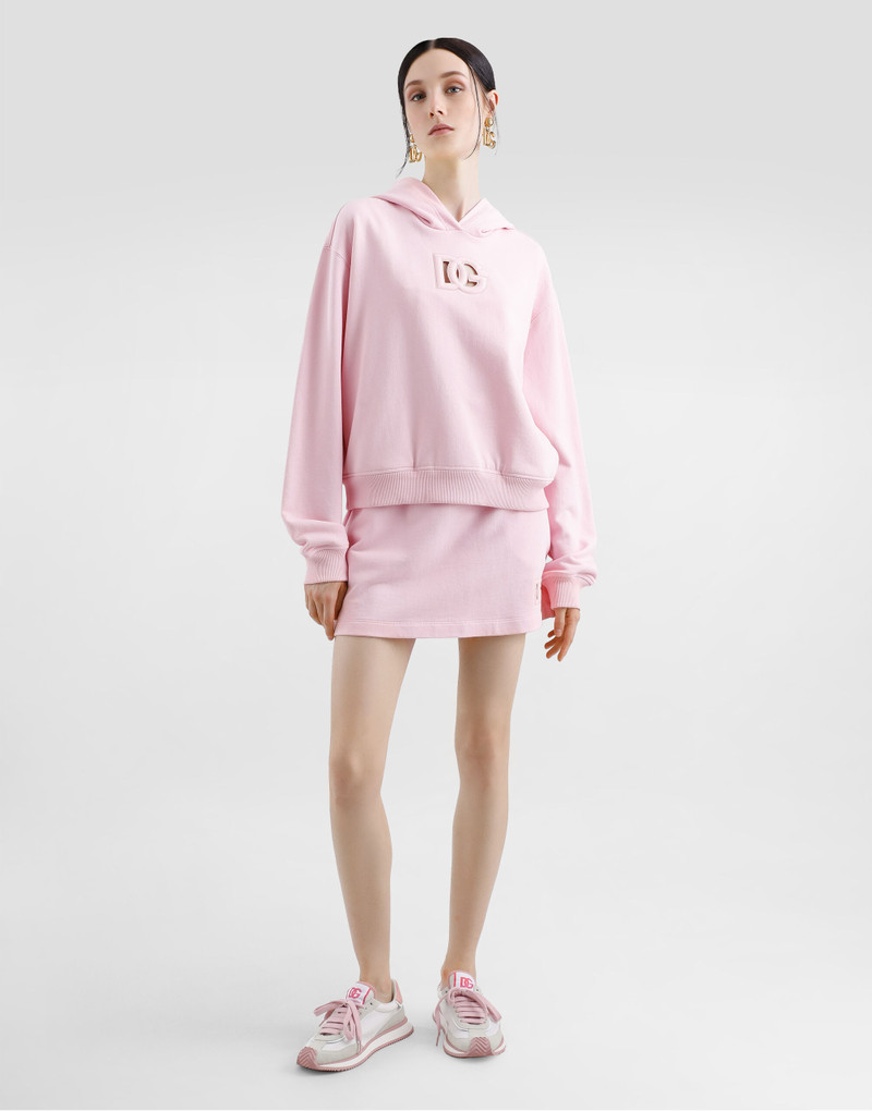 Dolce & Gabbana Jersey hoodie with raised DG embroidery outlook