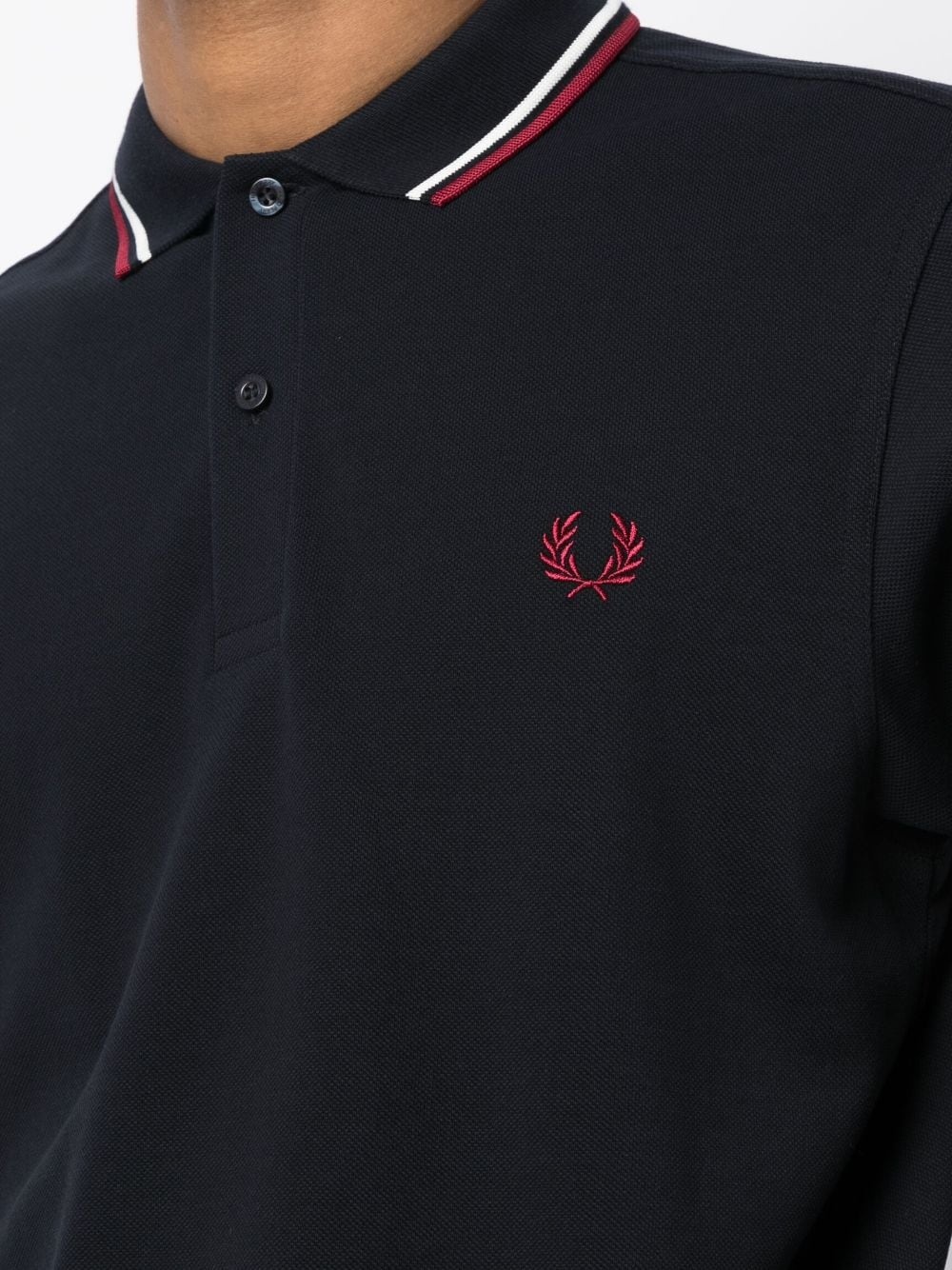 contrast-trim cotton polo shirt - 5