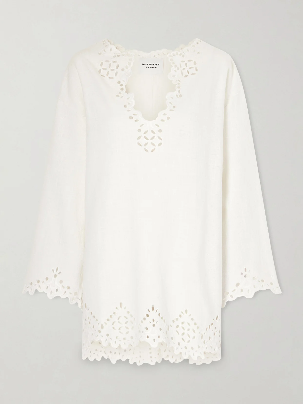 Sherazade Scalloped Broderie Anglaise Cotton Mini Dress - 1