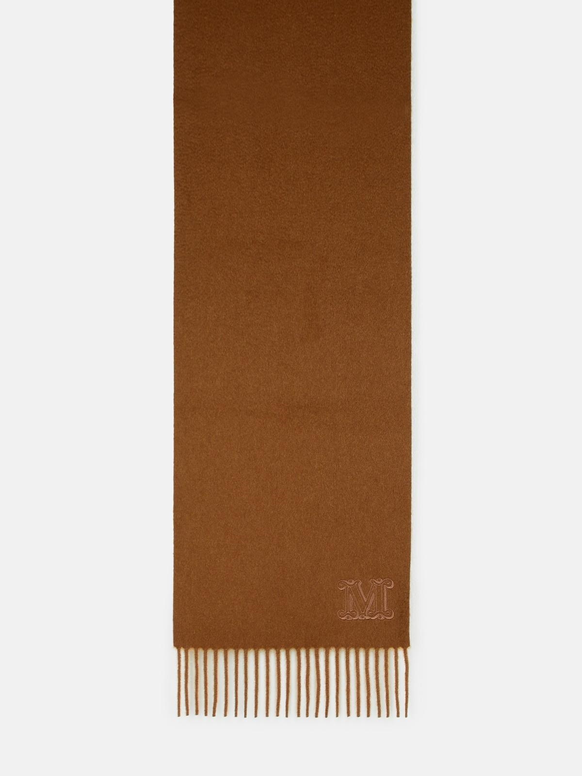 'WSDALIA' CASHMERE STOLE WITH BROWN 'MONOGRAM' EMBROIDERY - 2