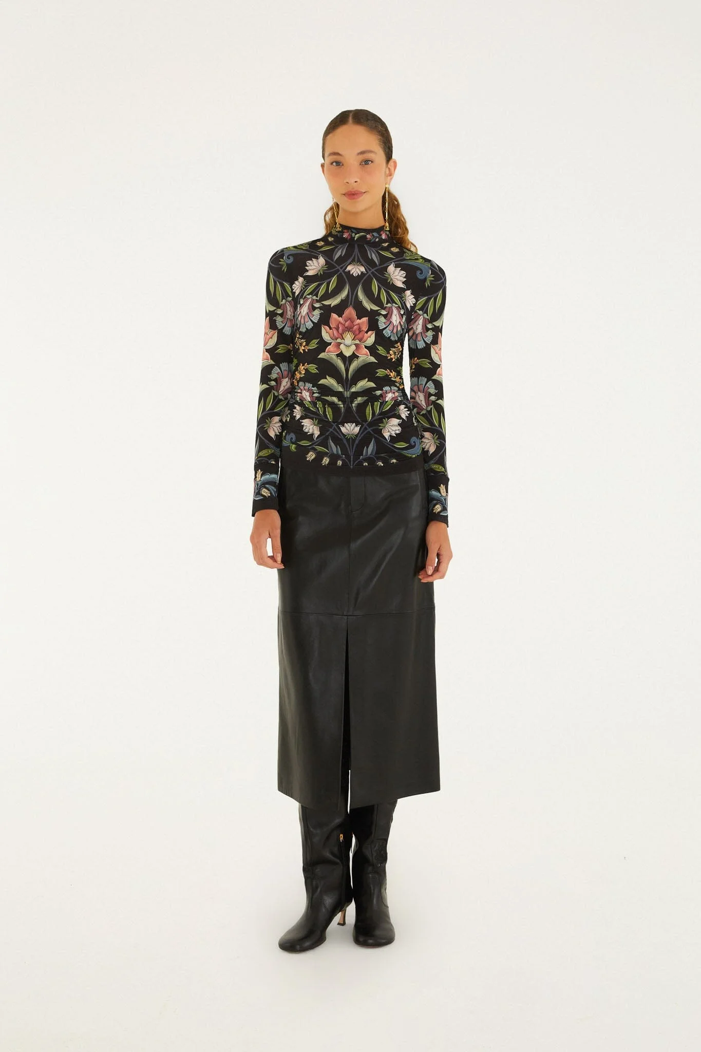 Natalia Long Sleeve Jersey Blouse - 1