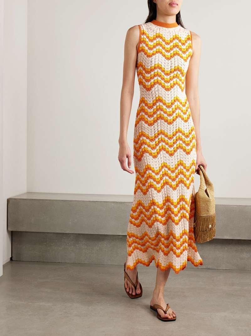 ESCVDO Huayna crocheted organic cotton maxi dress Ecru outlook