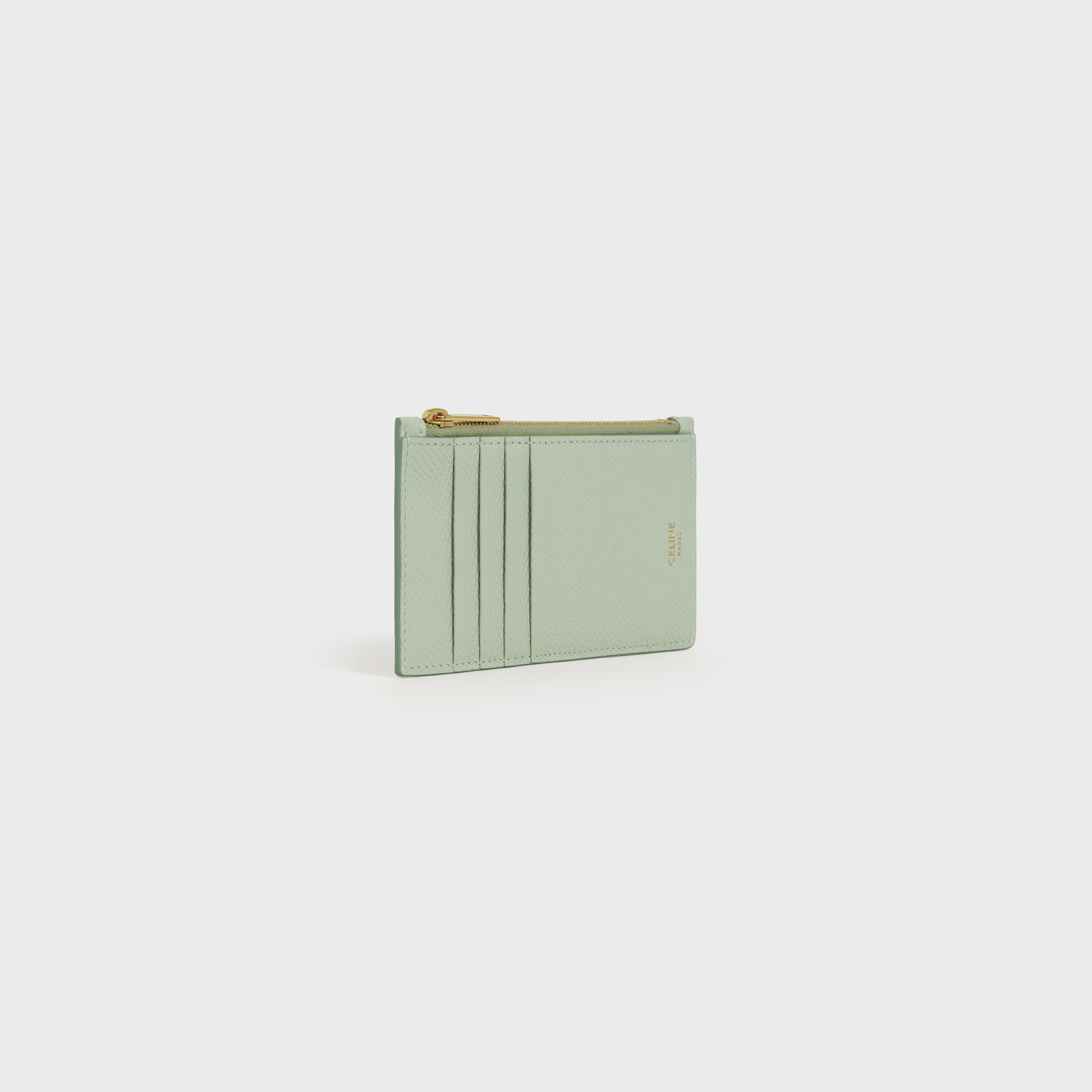 ZIPPED COMPACT CARD HOLDER IN GRAINED CALFSKIN - 2