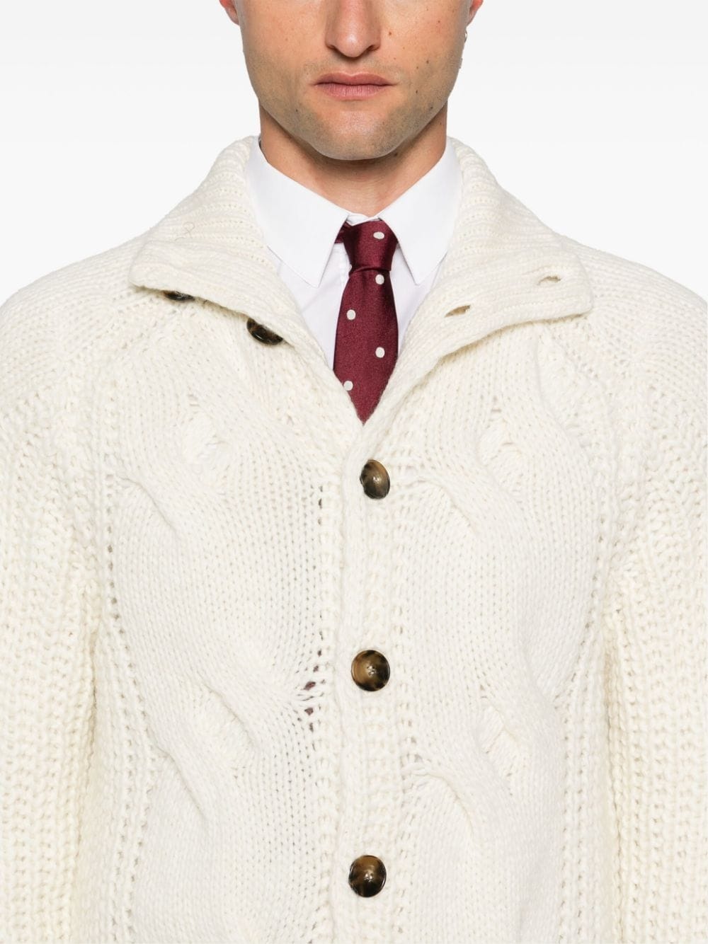 braided ribbed cardigan - 5