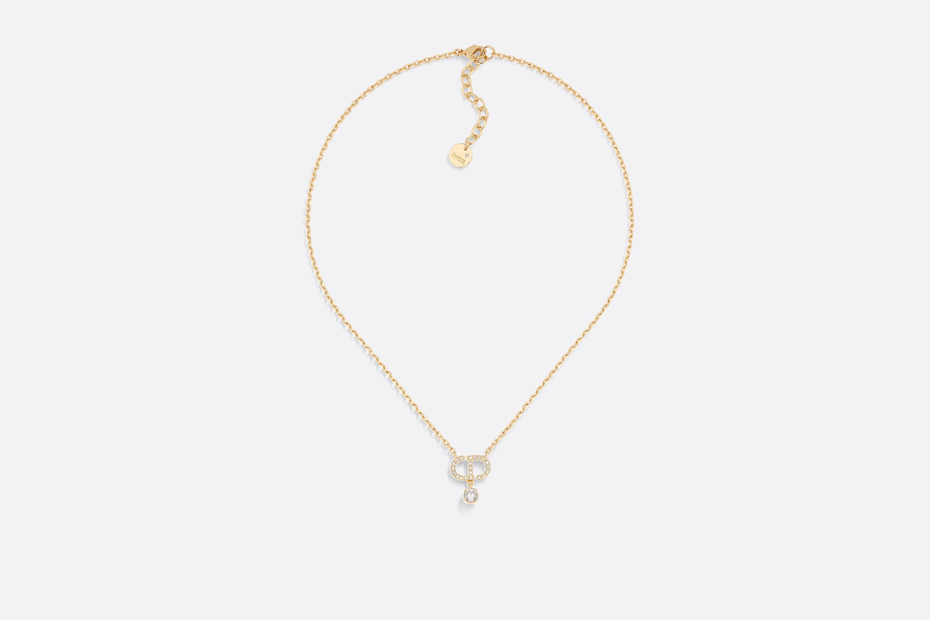 アクセサリー Dior PETIT CD DOUBLE NECKLACE Petit CD Double Necklace Gold-Finish Metal and White
