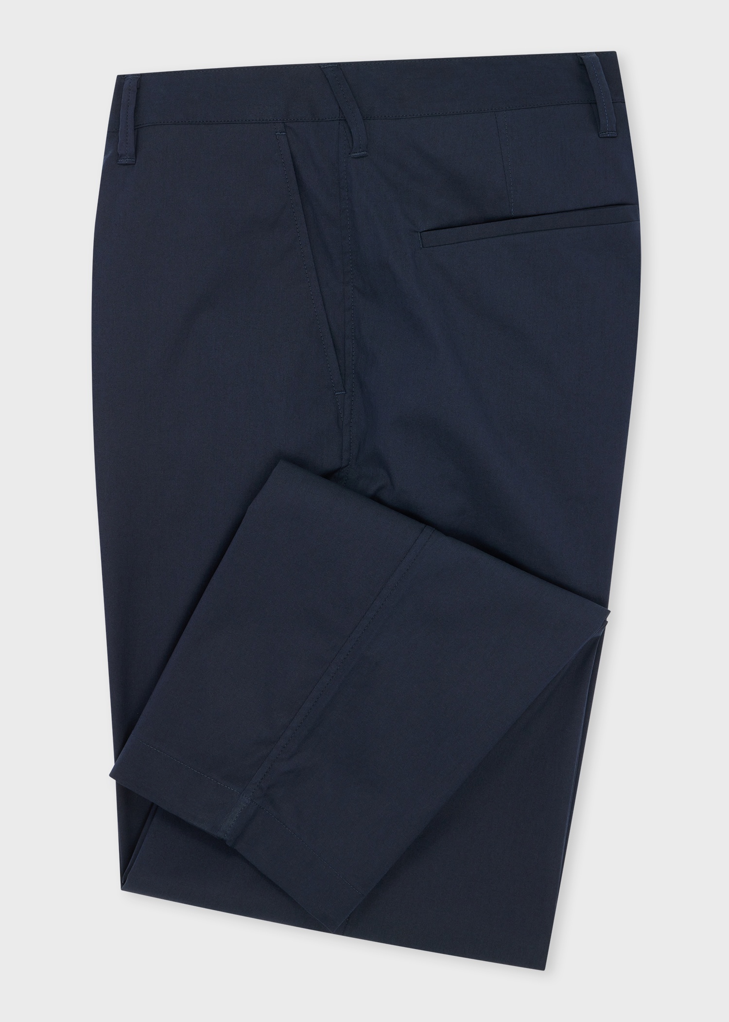 Mid-Fit Navy Cotton-Blend 'Embroidered Stripe' Chinos - 4