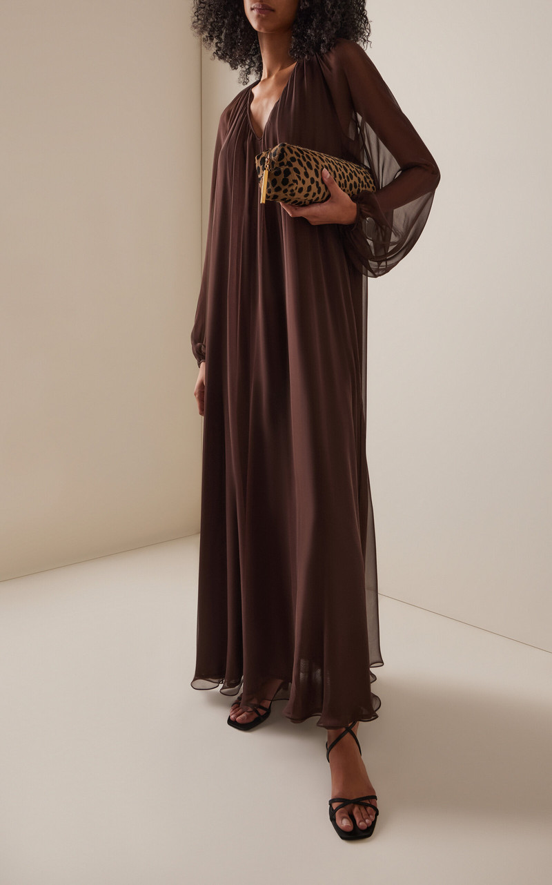 SEV Voile Maxi Caftan Dress brown outlook