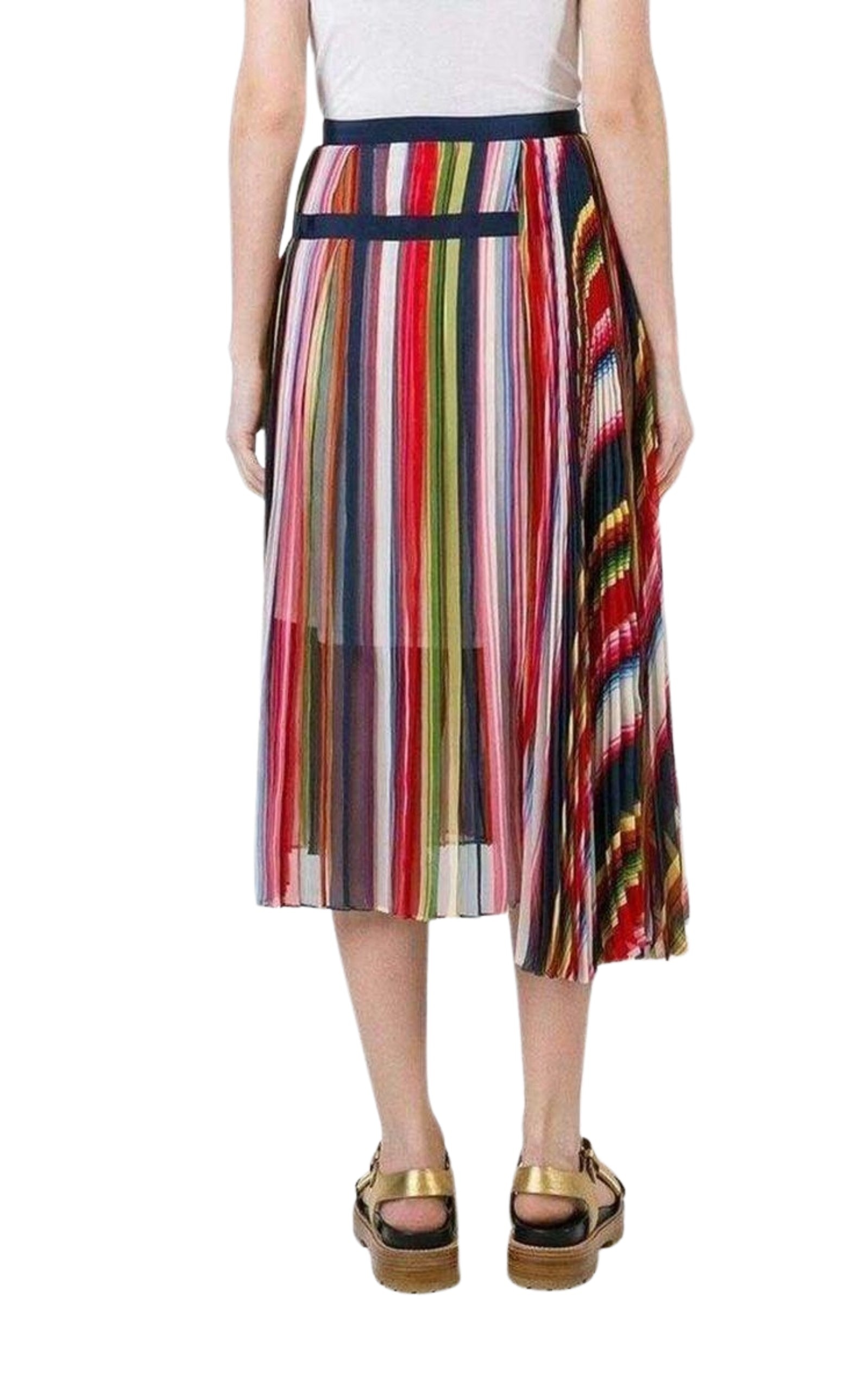 Multi Coloured Striped Midi Skirt - 4
