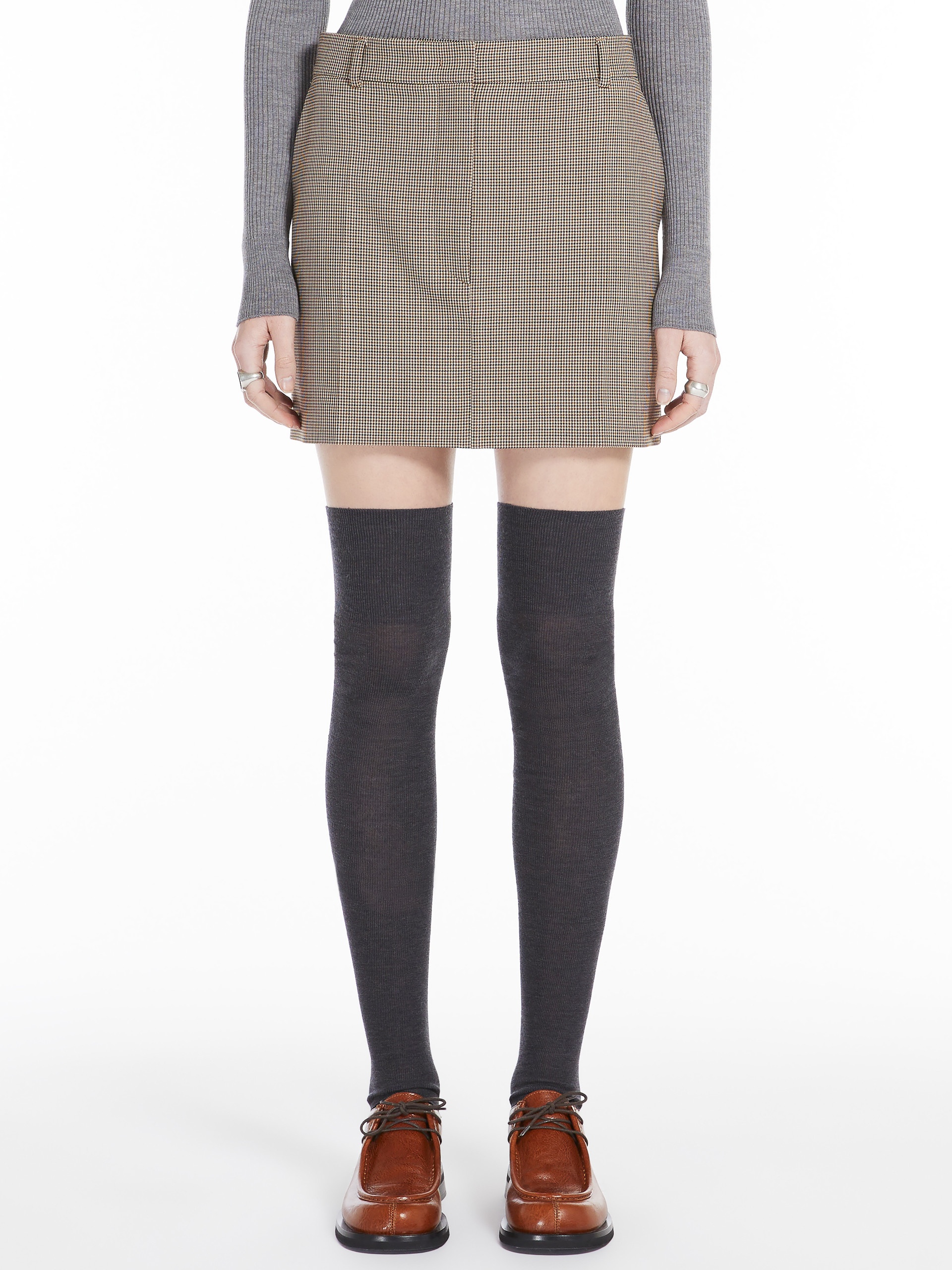 MANETTA Stretch wool mini skirt - 3