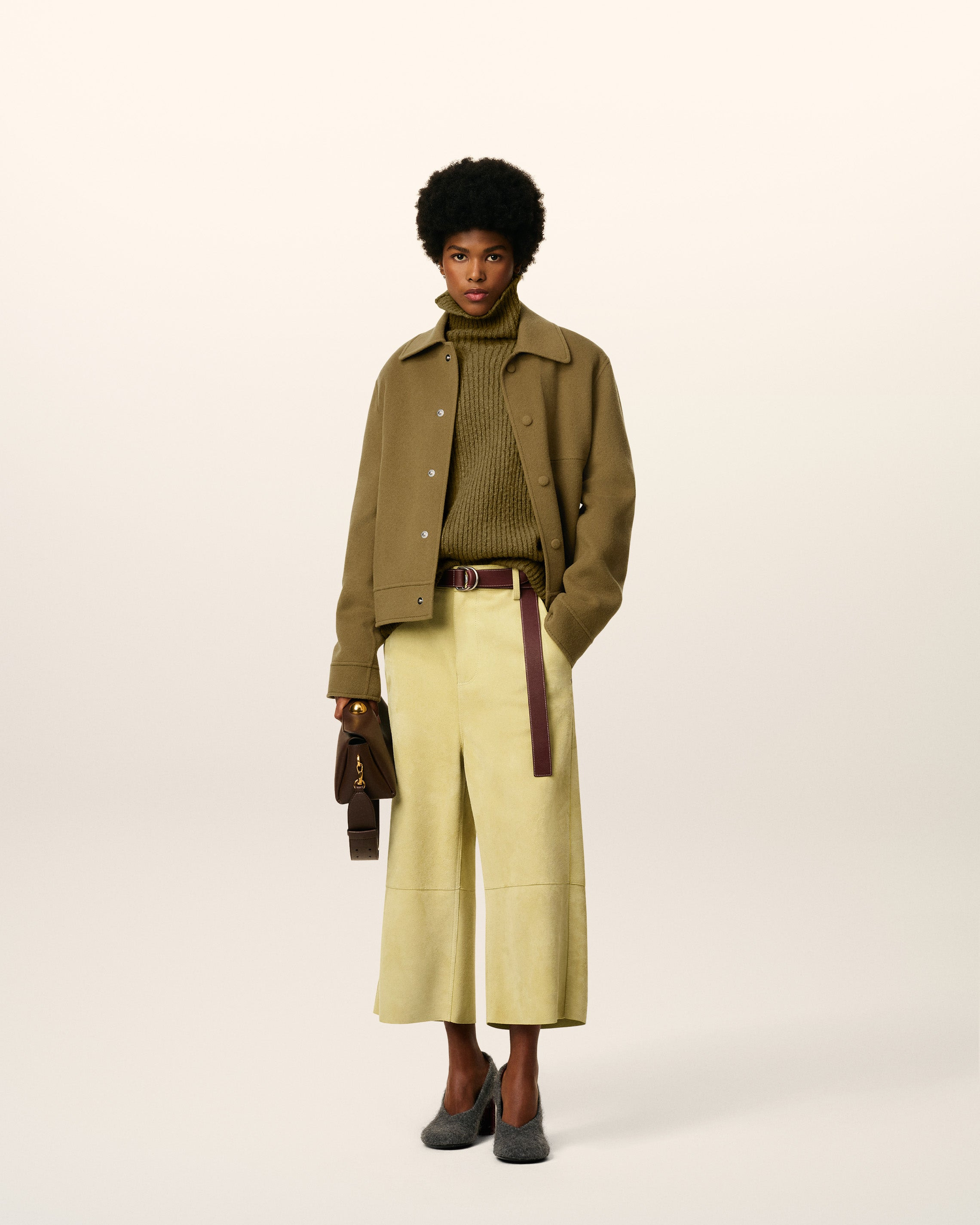 GREEN LEATHER BERMUDA - 2