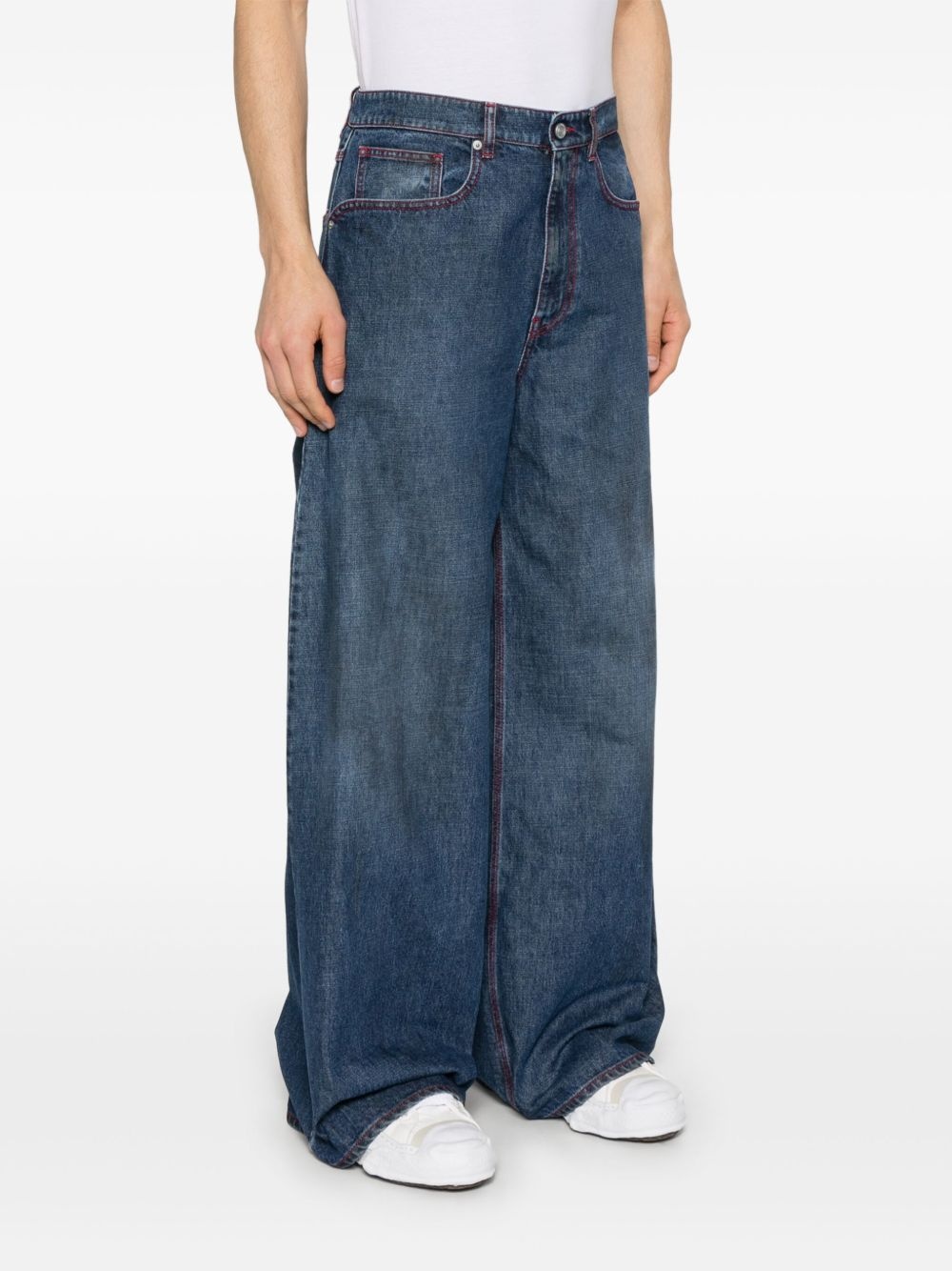 contrast-stitching jeans - 3