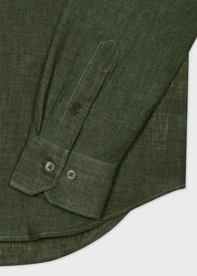 Paul Smith Dark Green Linen Shirt outlook