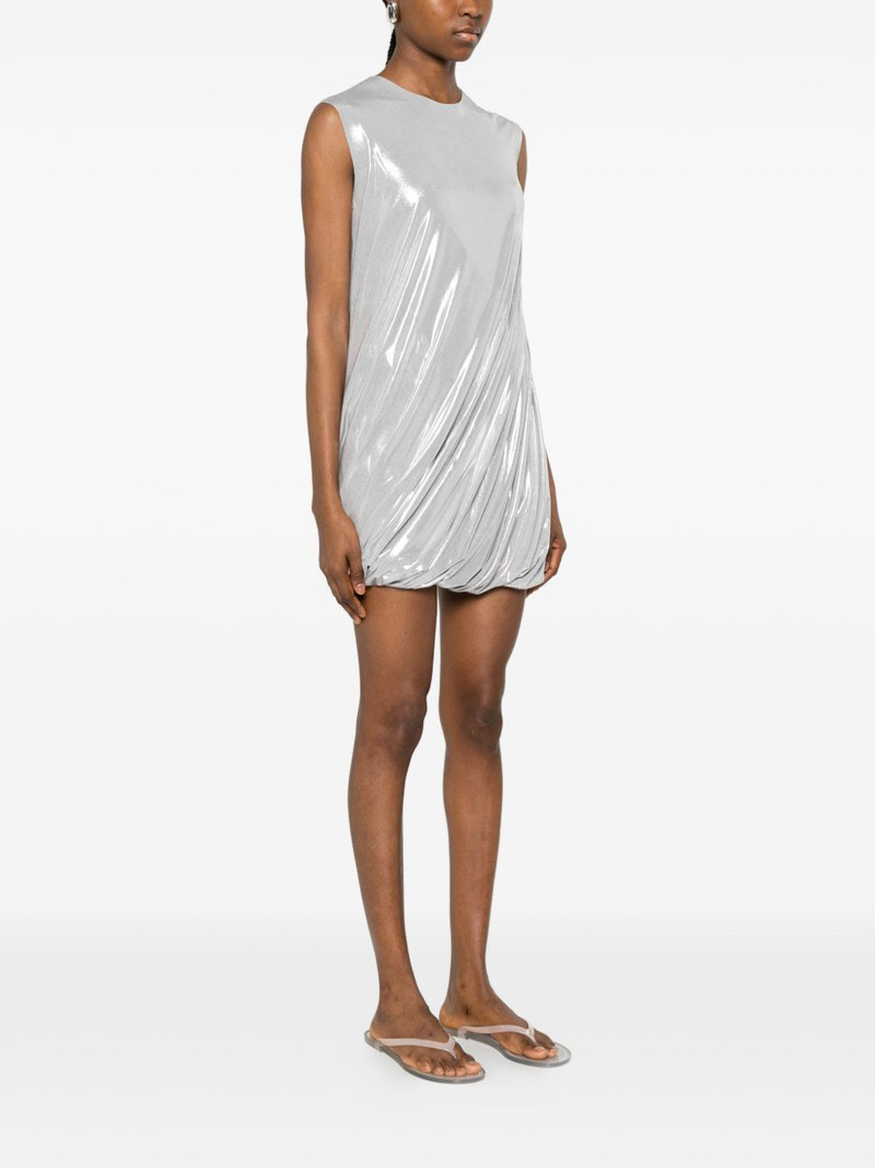 metallic draped mini dress 3