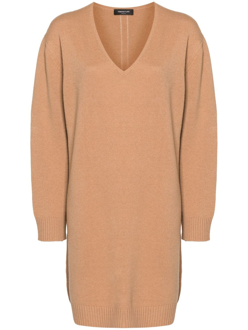V-neck knitted dress 1