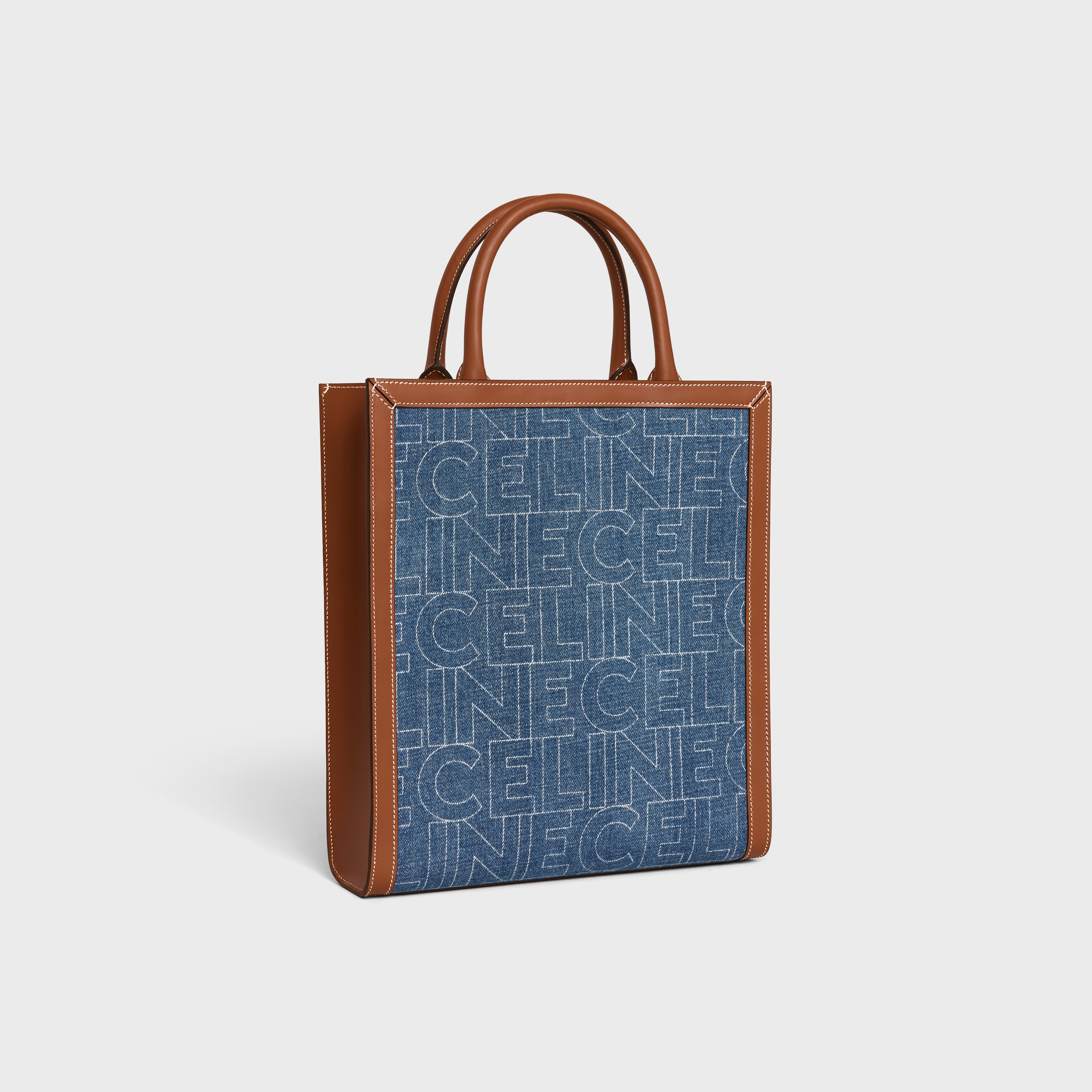 Small Vertical Cabas Celine in DENIM WITH CELINE ALL-OVER print - 2