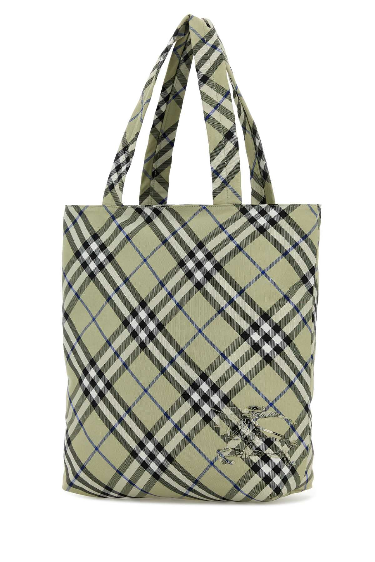 Burberry Men Embroidered Canvas Check Shopping Bag - 2