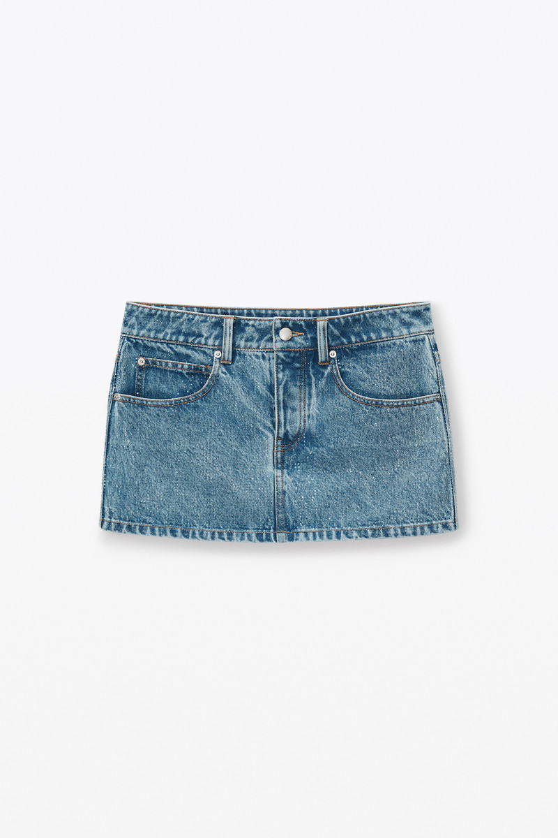Denim Mini Skirt In Clear Hotfix 1