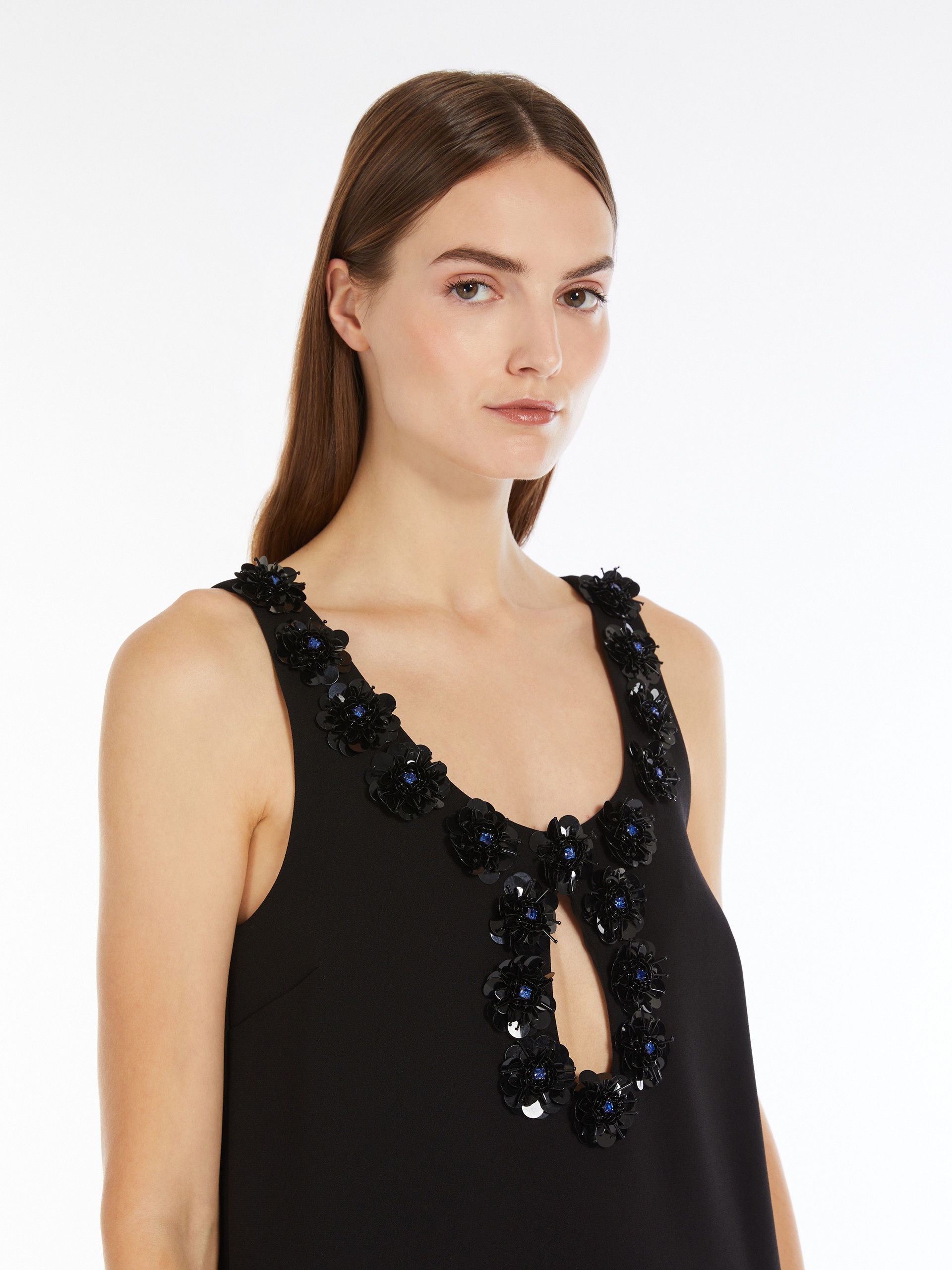 DELIS Short dress in embroidered sablé - 5