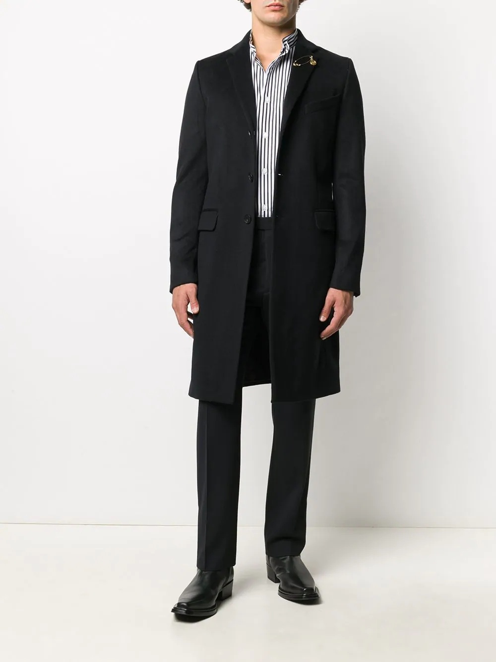 G-pin single-breasted wool coat - 2