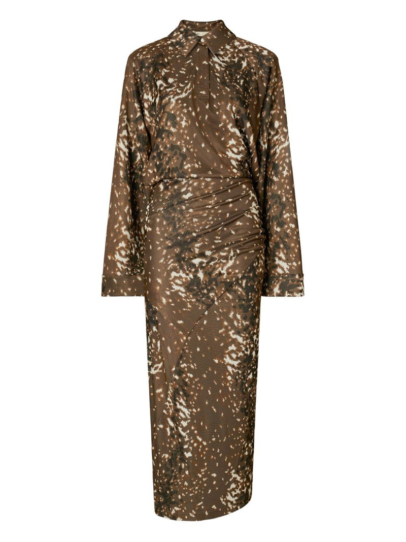 abstract print long sleeves dress 1
