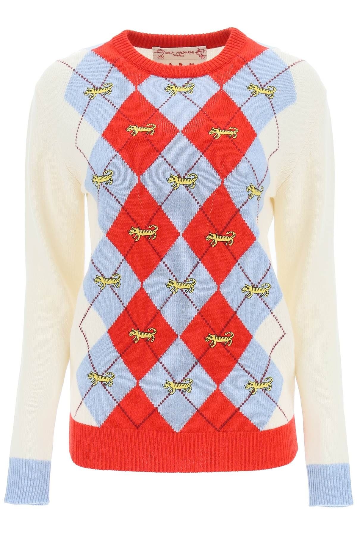 ARGYLE NAIF TIGER SWEATER - 1