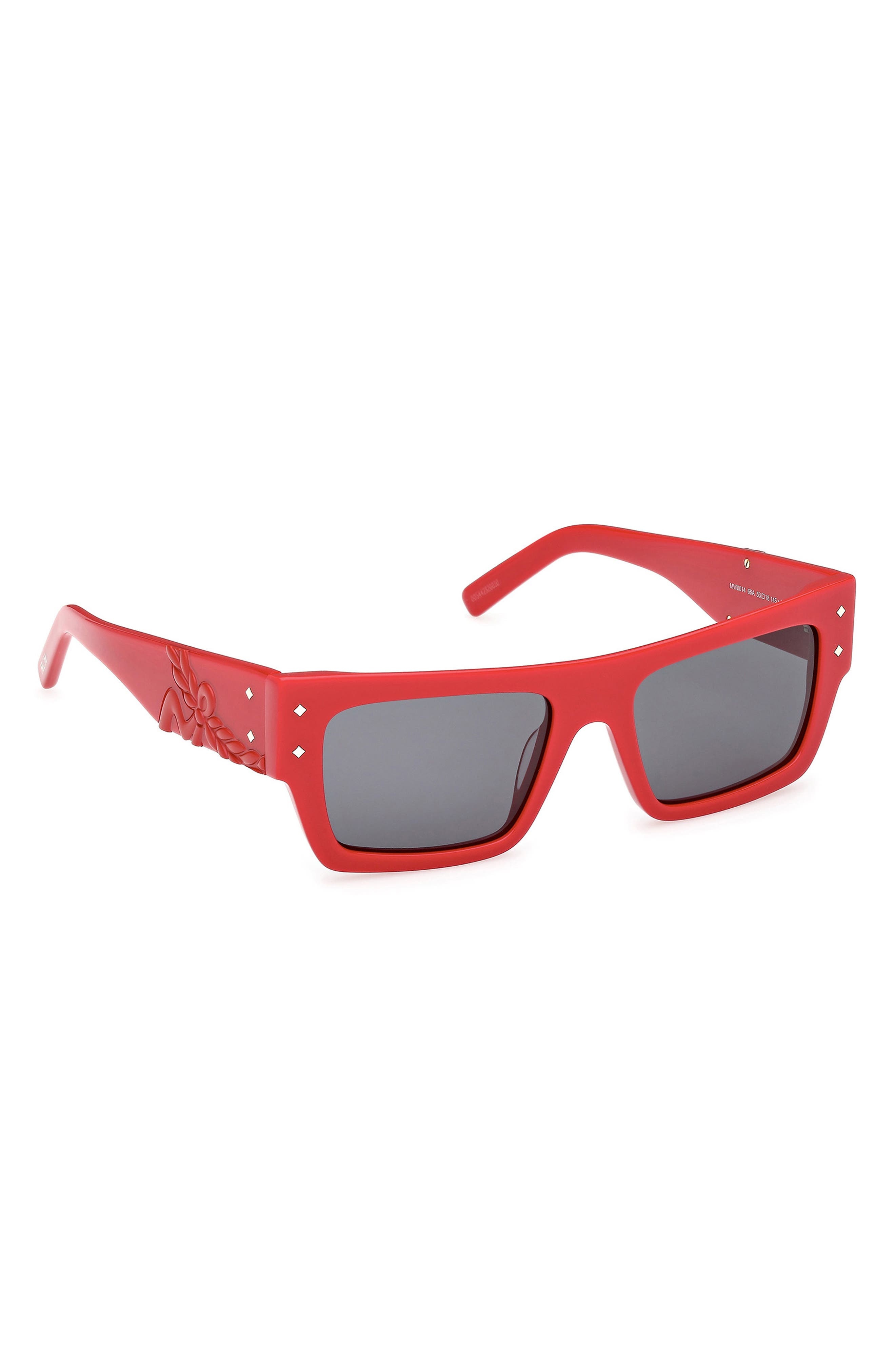 MCM 53mm Navigator Sunglasses in Shiny Red /Smoke at Nordstrom - 3