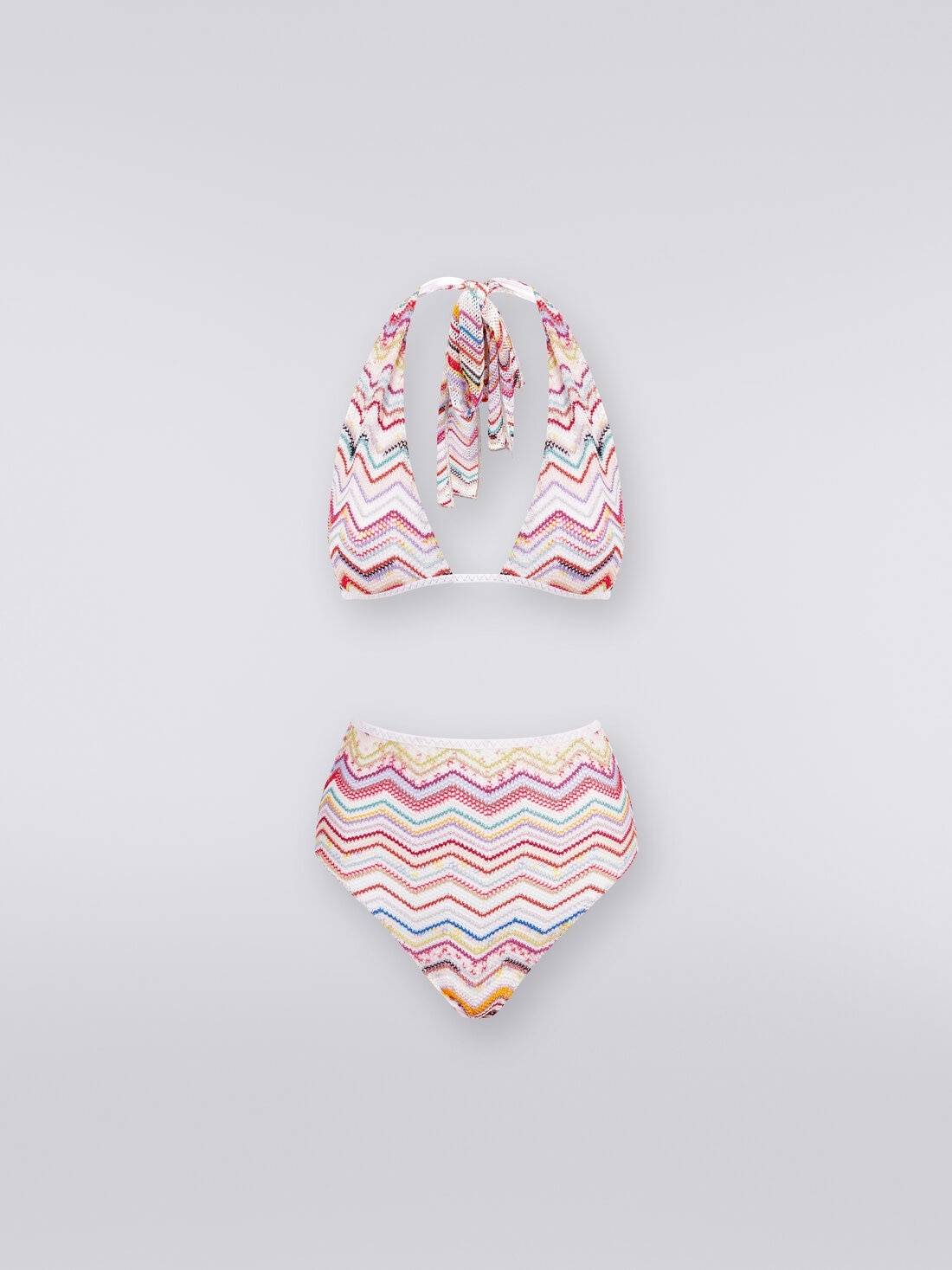 Bikini in crochet with lurex and high-waisted briefs - 1