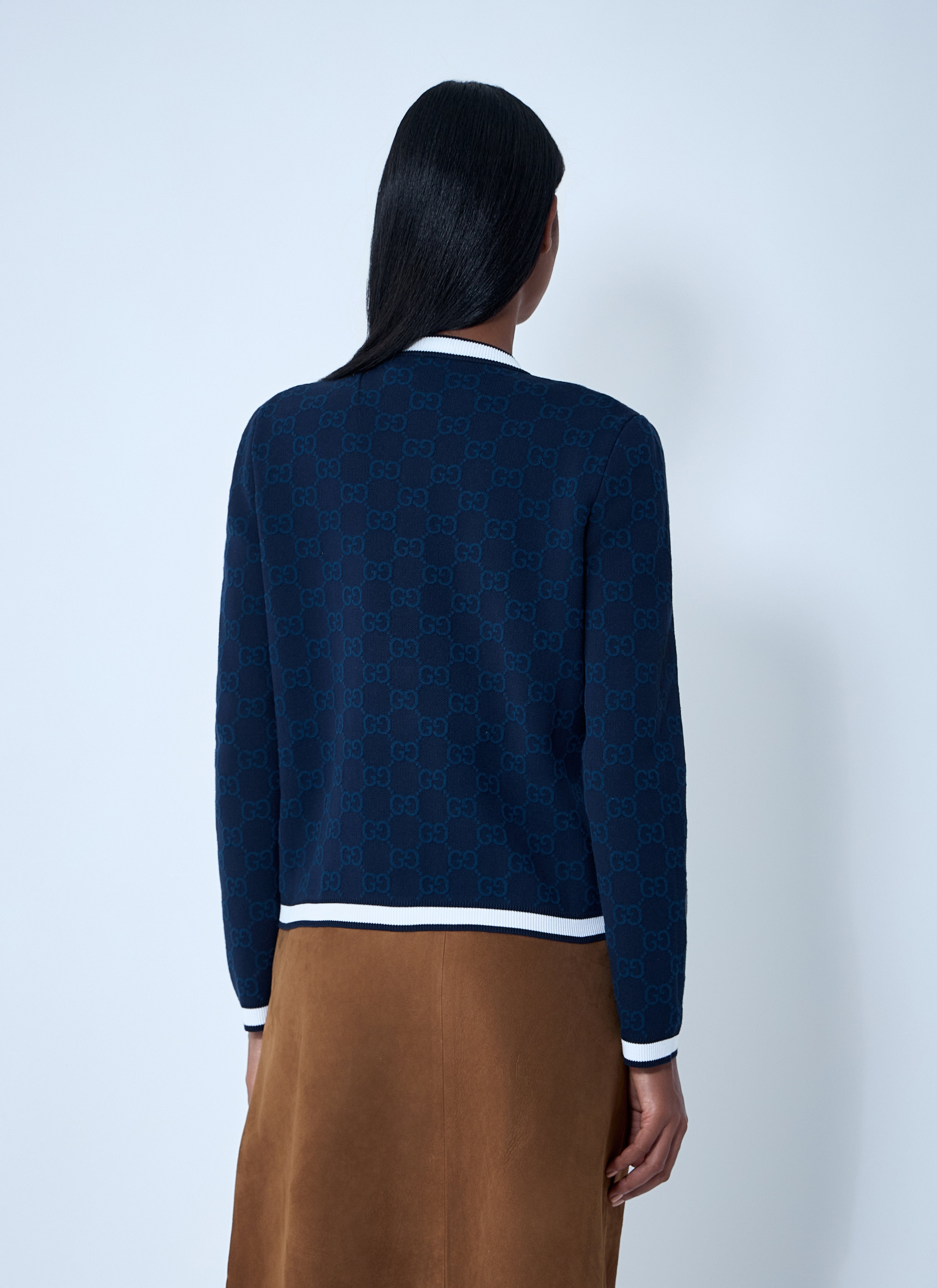 Gucci Women Gg Fine Cotton Cardigan - 4