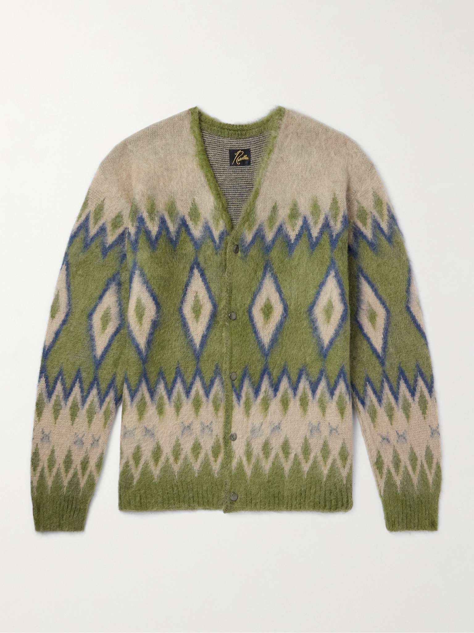Intarsia Mohair-Blend Cardigan - 1