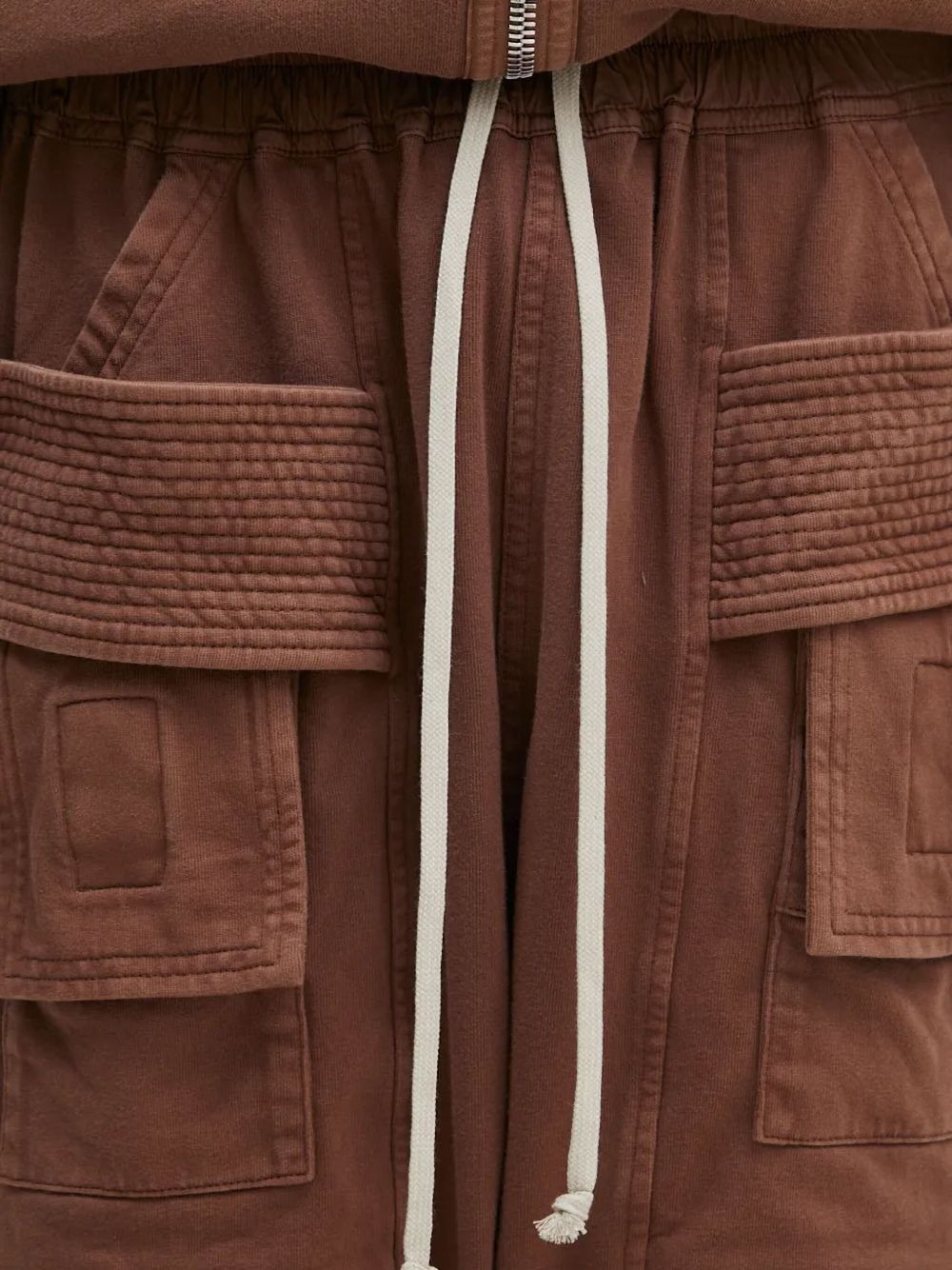 mutiple-pockets drawstring drop-crotch trousers - 4
