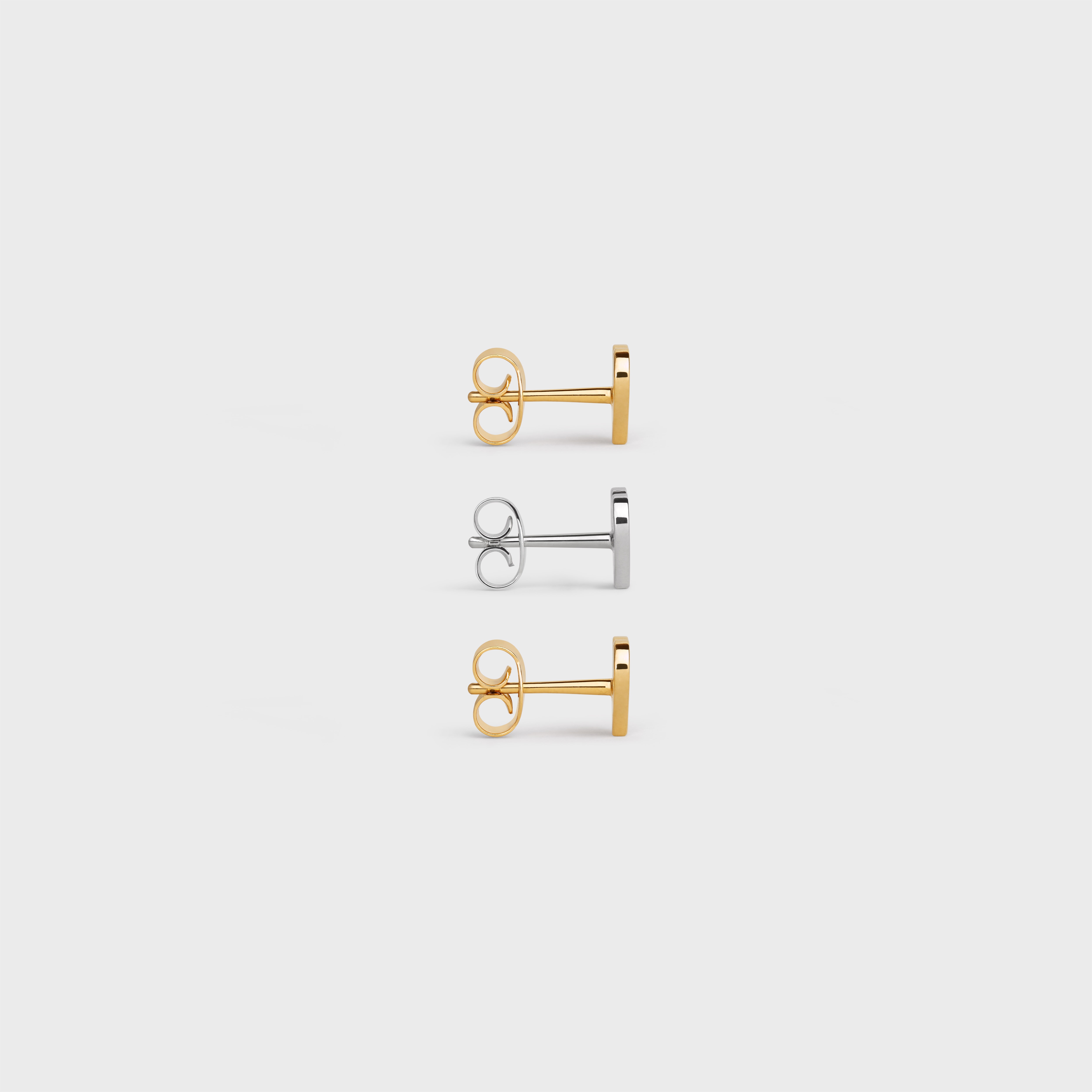 Celine Separables Set of 3 Heart Studs in Brass with Gold and Rhodium Finish - 3