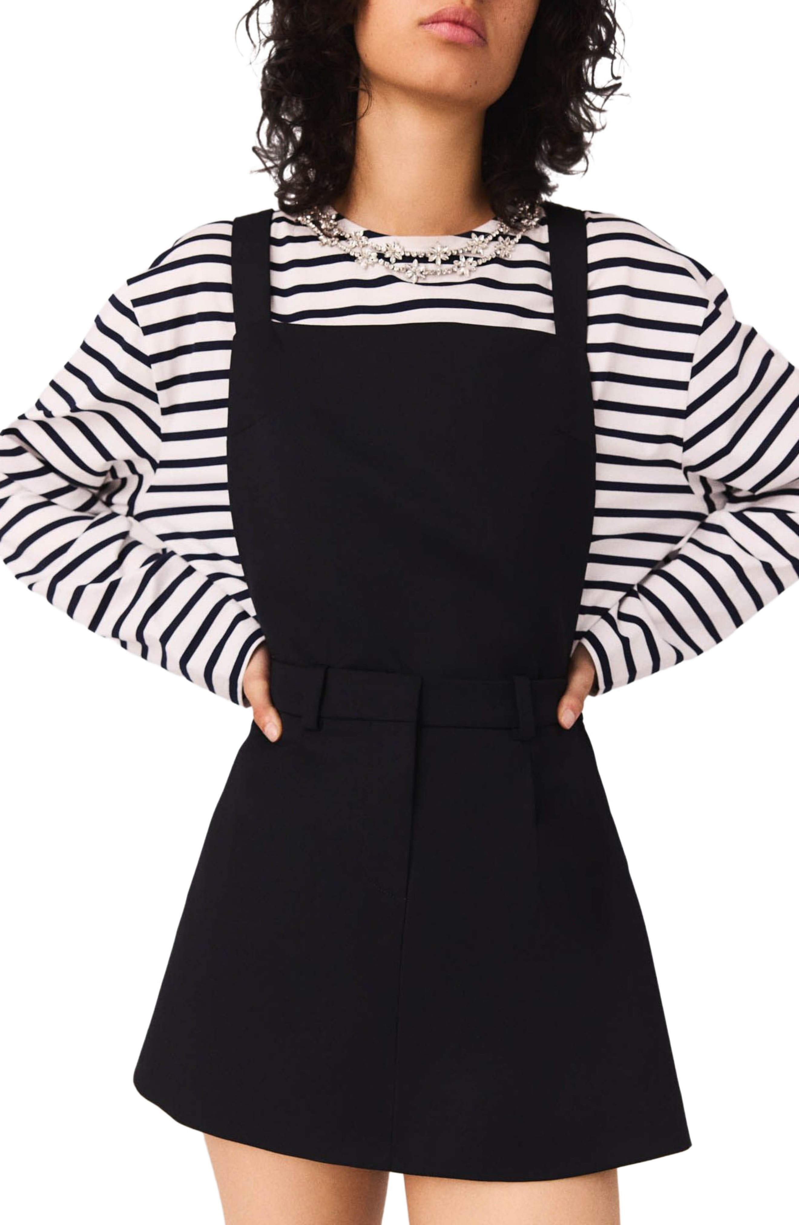 maje Pinafore strap dress in Navy at Nordstrom - 5