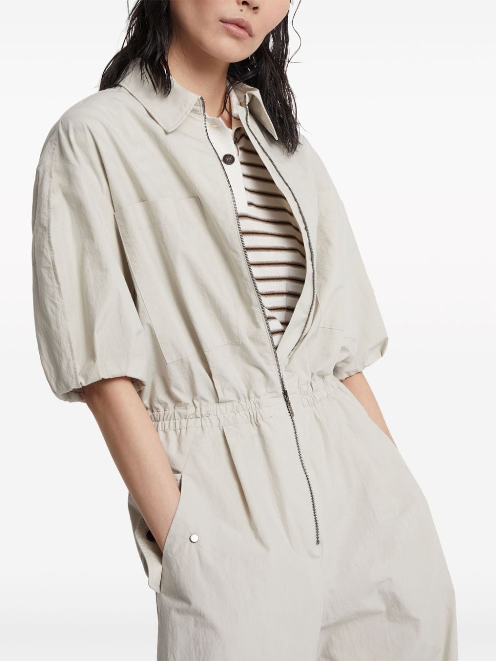 wide-leg cotton jumpsuit - 6