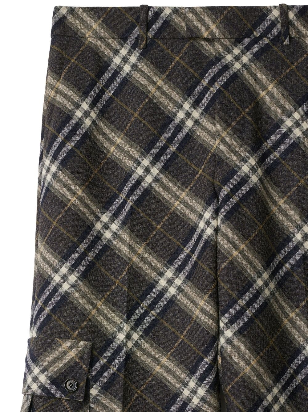 checked wool tailored trousers - 5