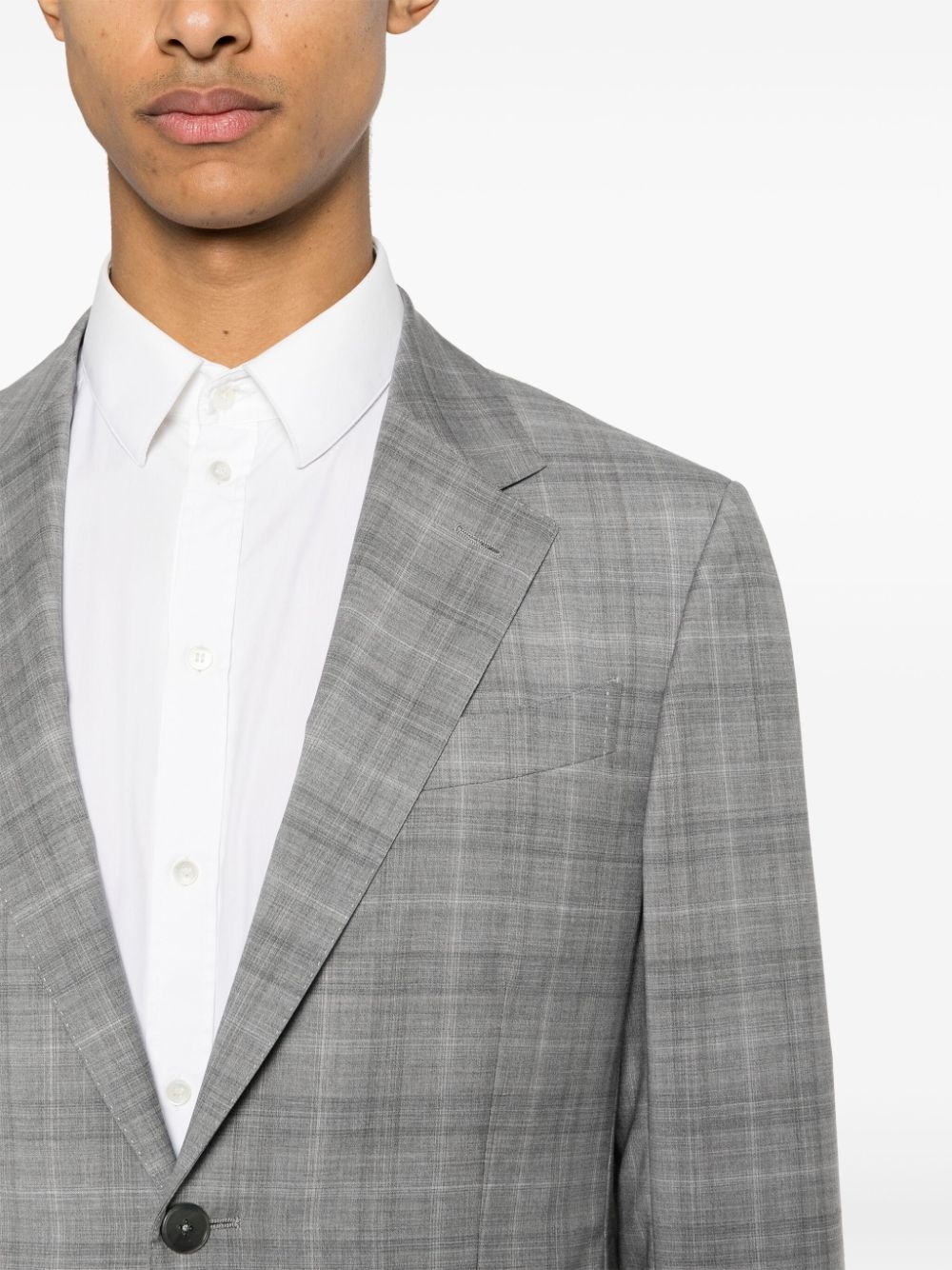 checked single-breasted suit - 5
