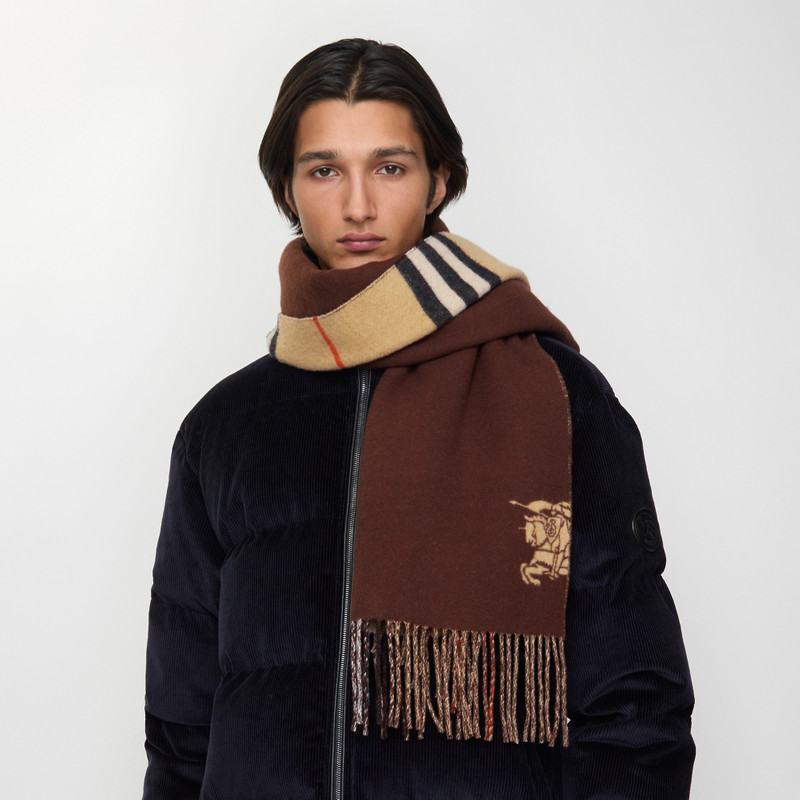 Burberry Wide Reversible Check Cashmere Scarf outlook