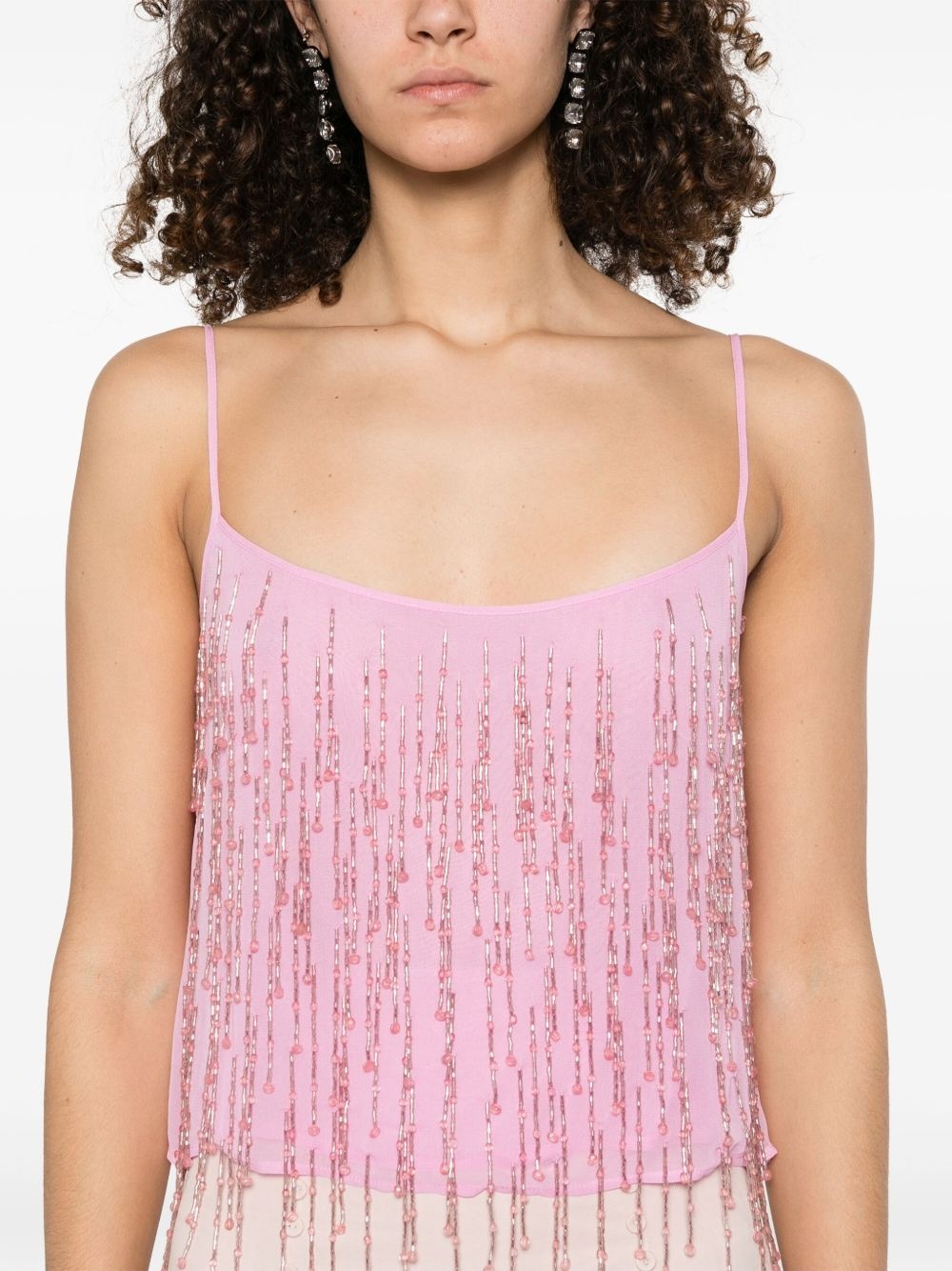bead-embellished georgette top - 5