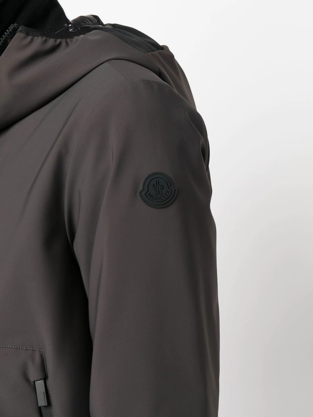 logo-patch sleeve hooded jacket - 5