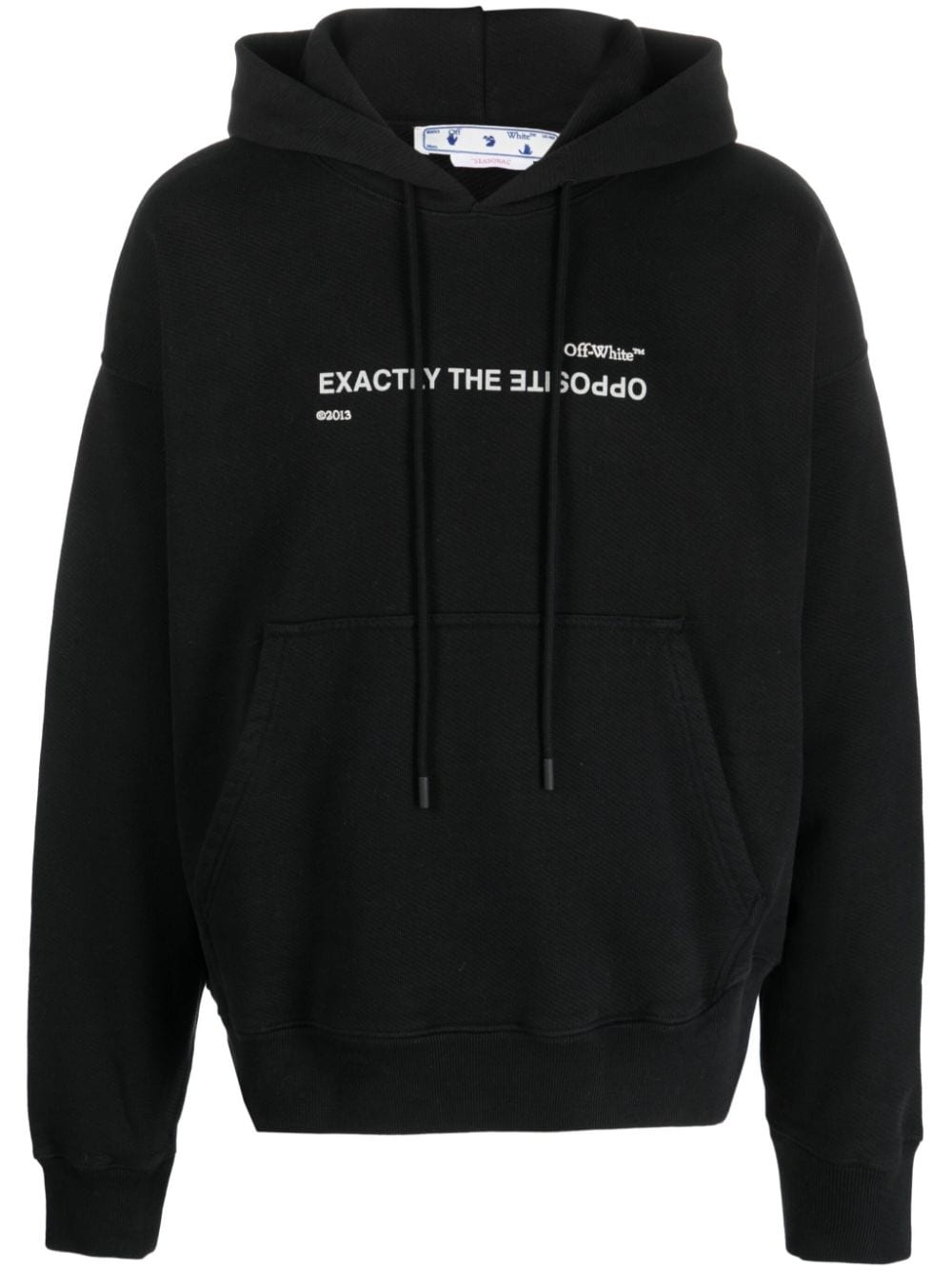 slogan-print drawstring hoodie - 1